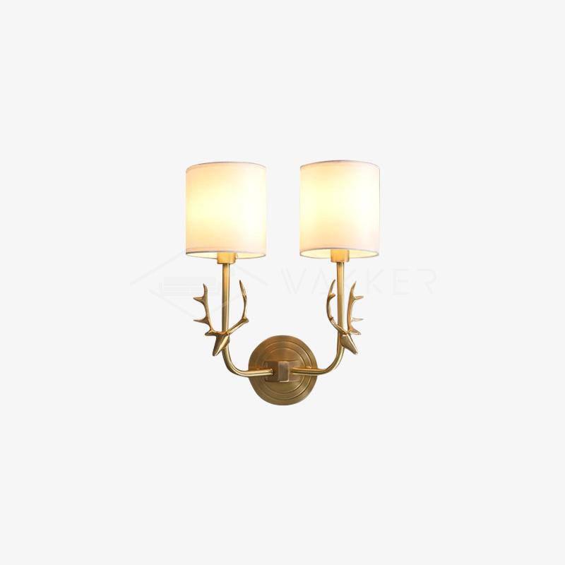 Brass Deer Head Wall Light