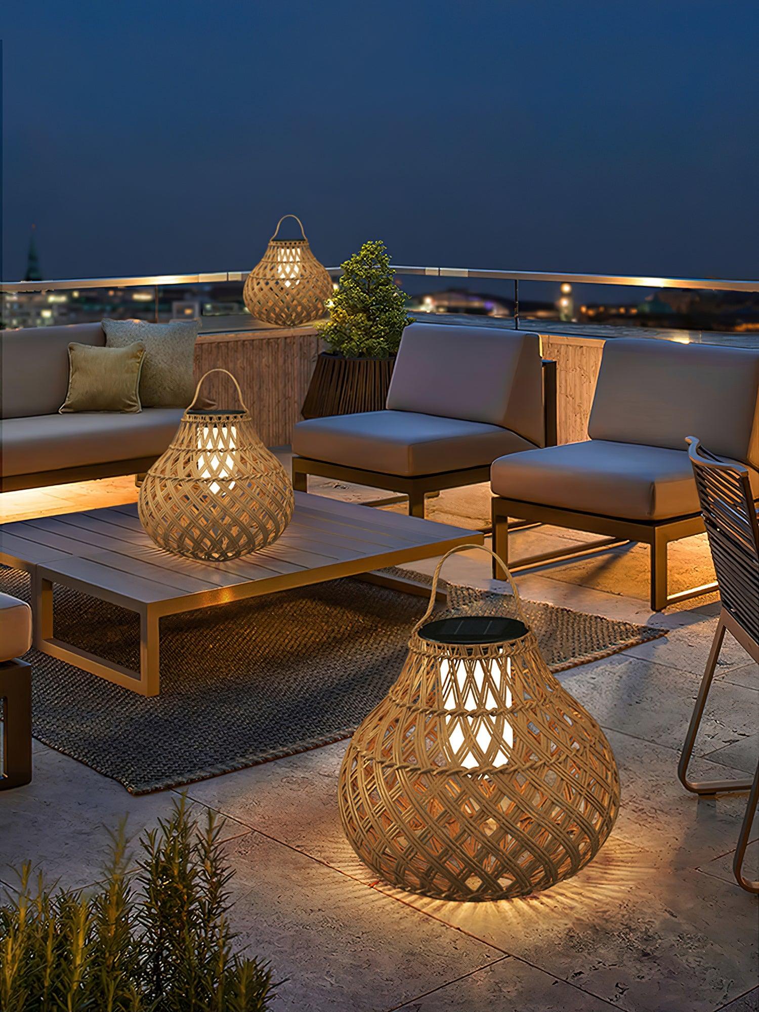 Woven Sphere Lantern Outdoor Lamp