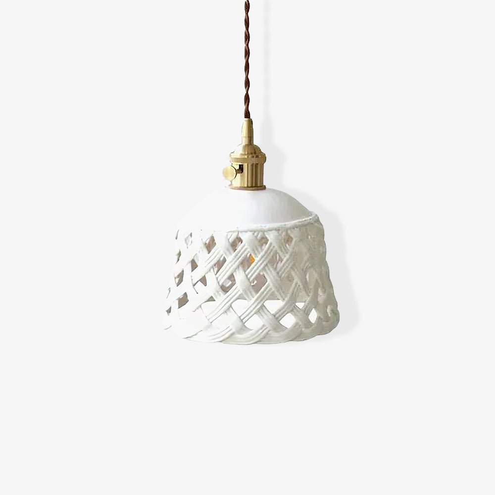 Openwork Ceramic Pendant Swag Light