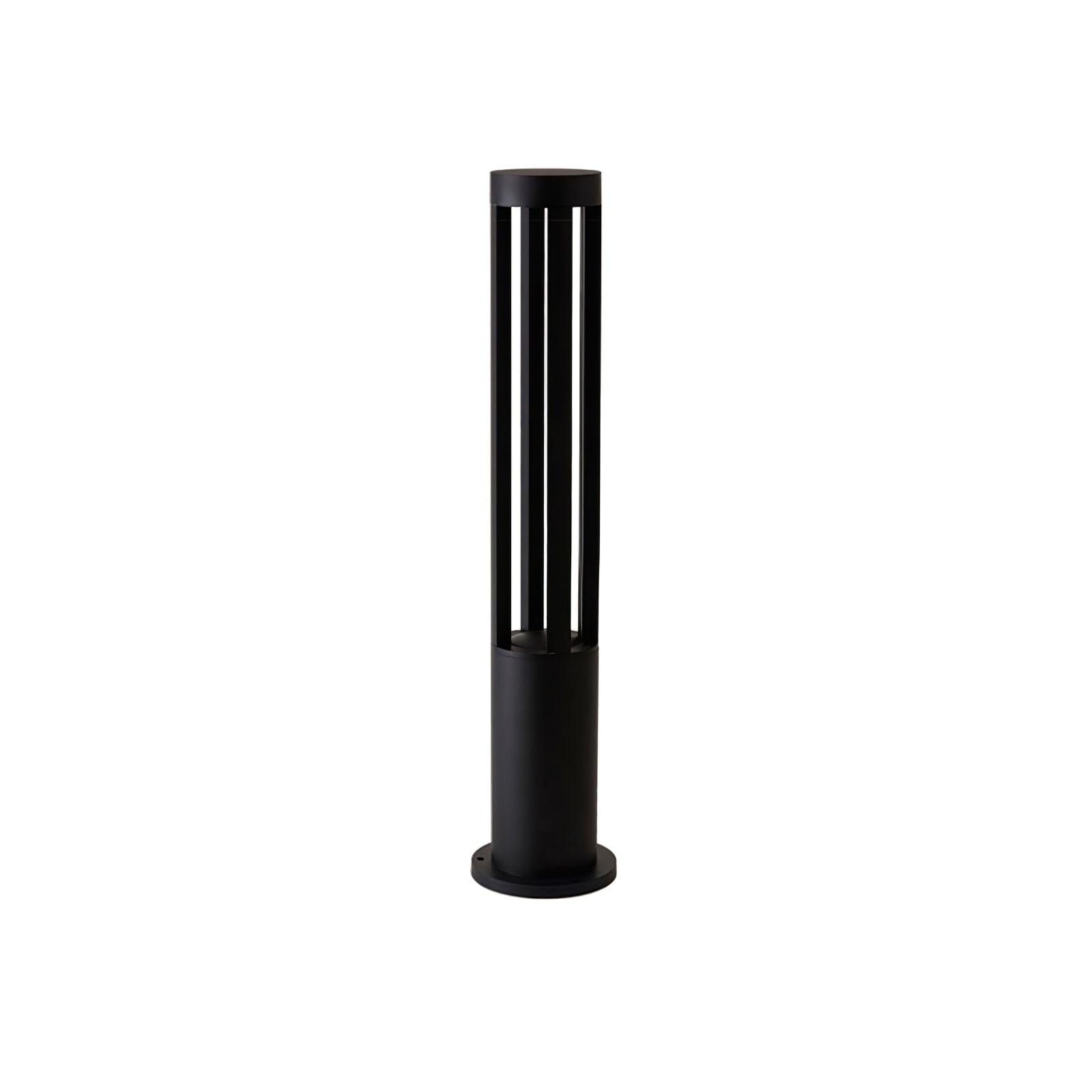 Black Cylindrical Solar Outdoor Post Light