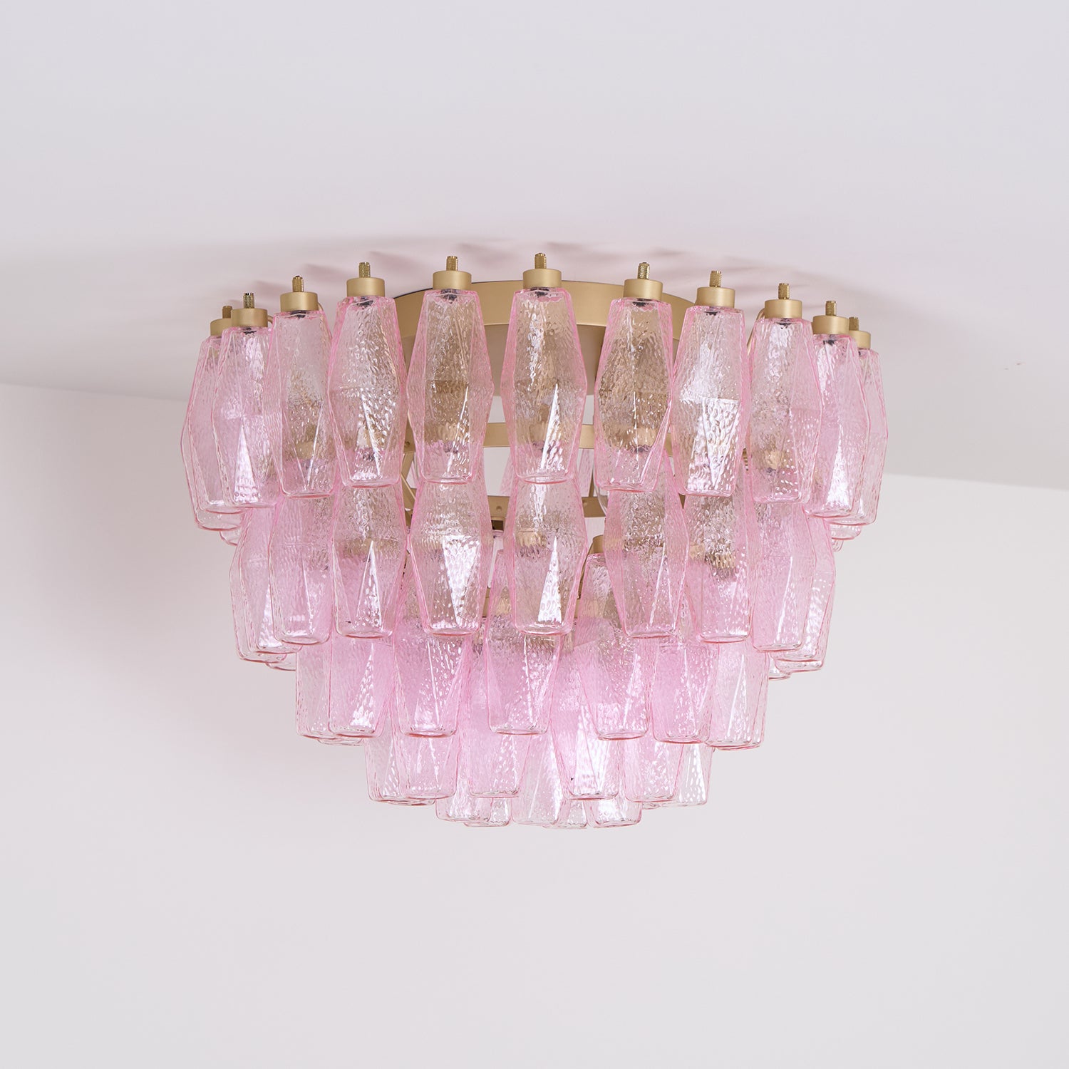 Poliedri Murano Pink Ceiling Light