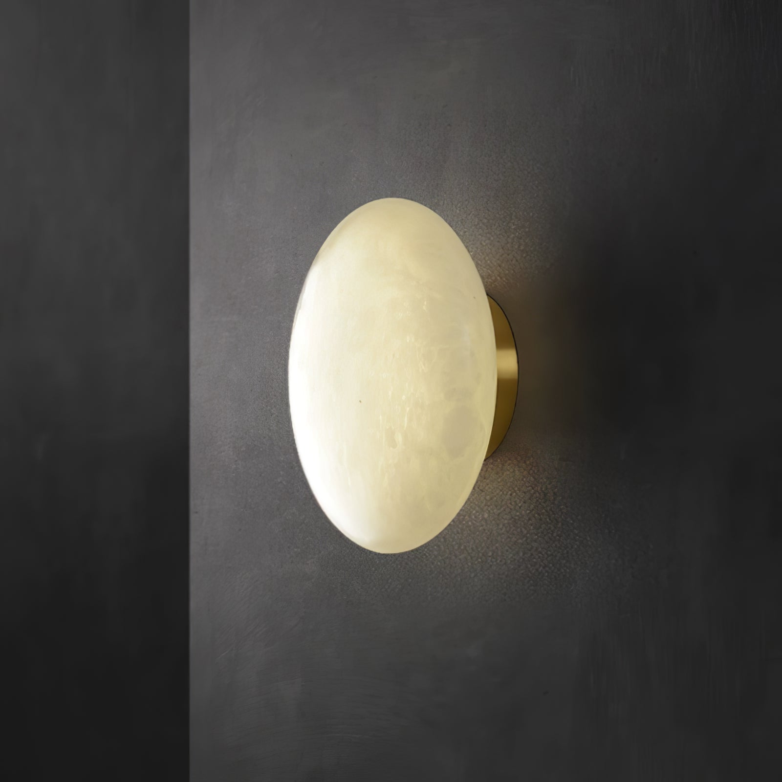 Alabaster Oval Ceiling Lamp