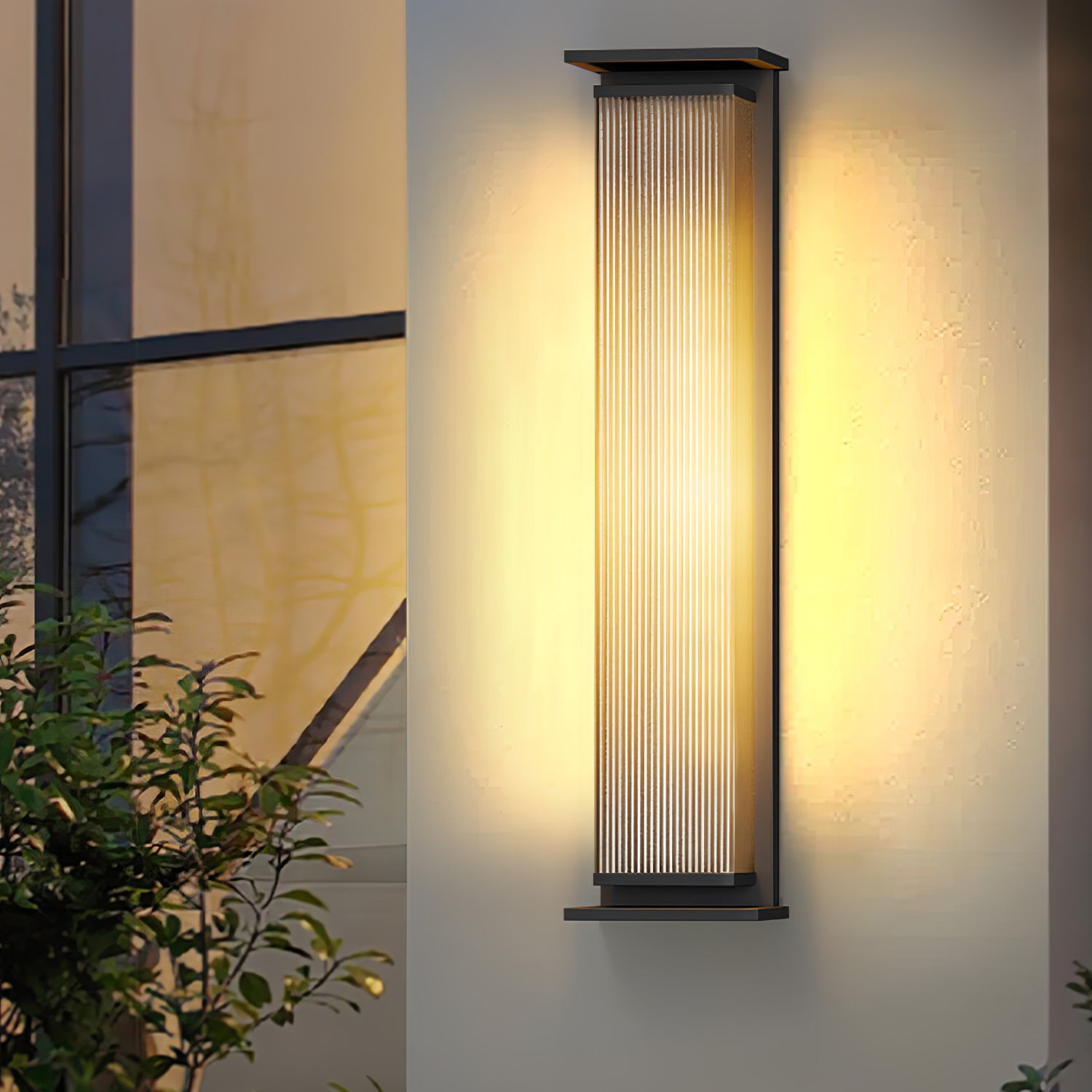 Rectangular Box Solar Outdoor Wall Lamp