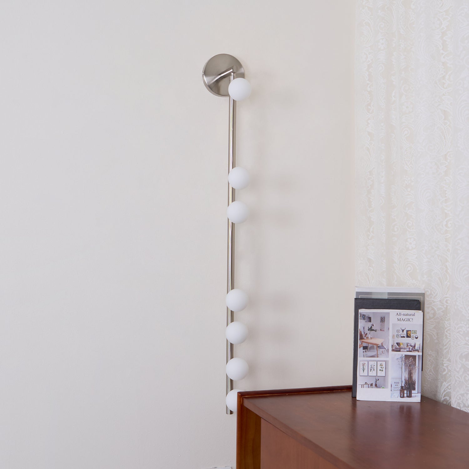 Brass Glass Tube Plug-in Wall Lamp