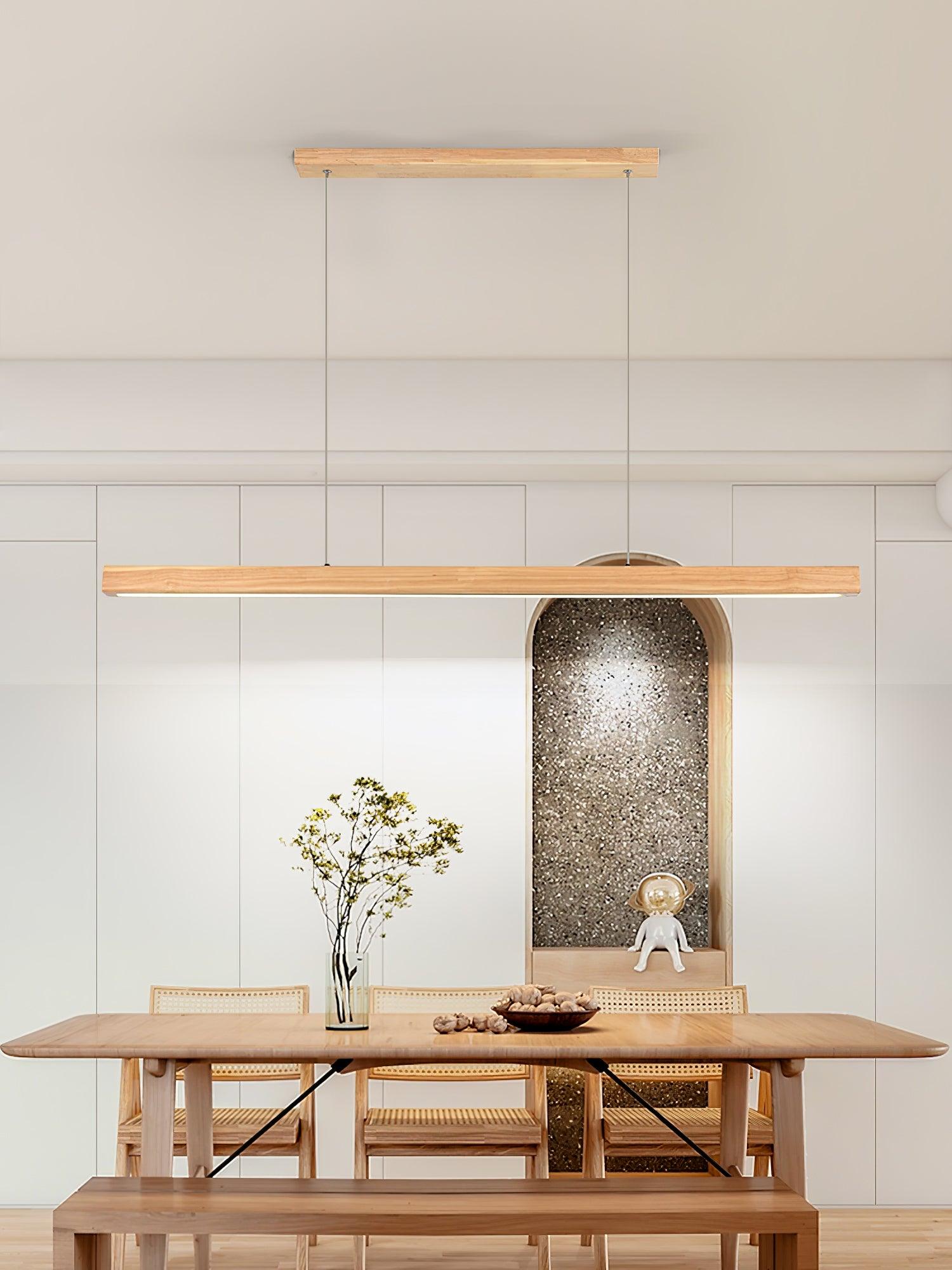 Linear Wooden Pendant Light