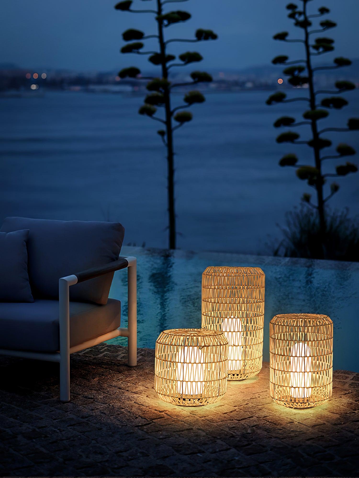 Woven Rattan Outdoor Lamp