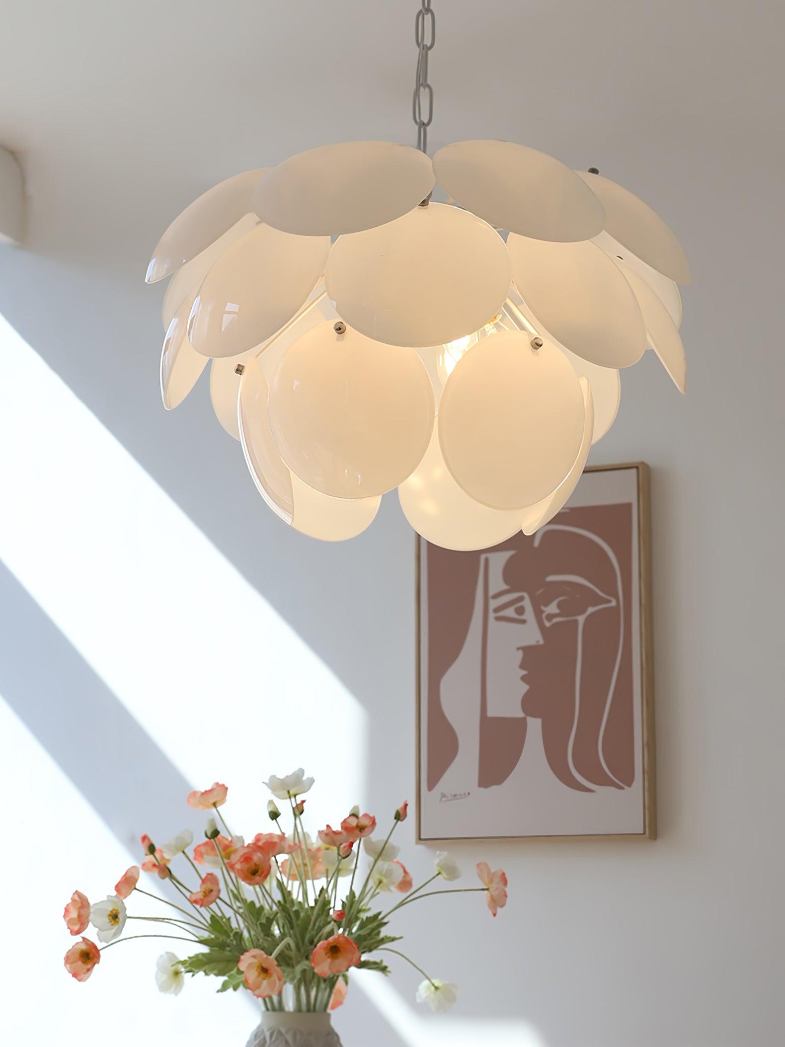 Luminous Petal Glass Chandelier