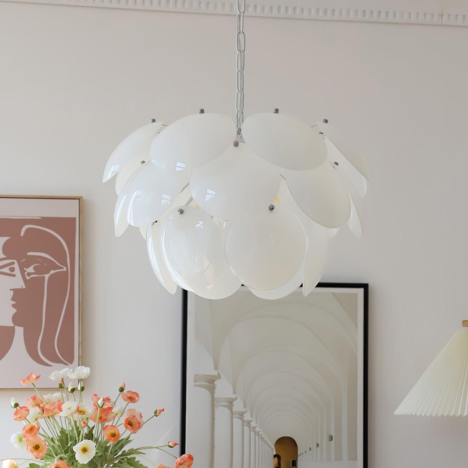 Luminous Petal Glass Chandelier