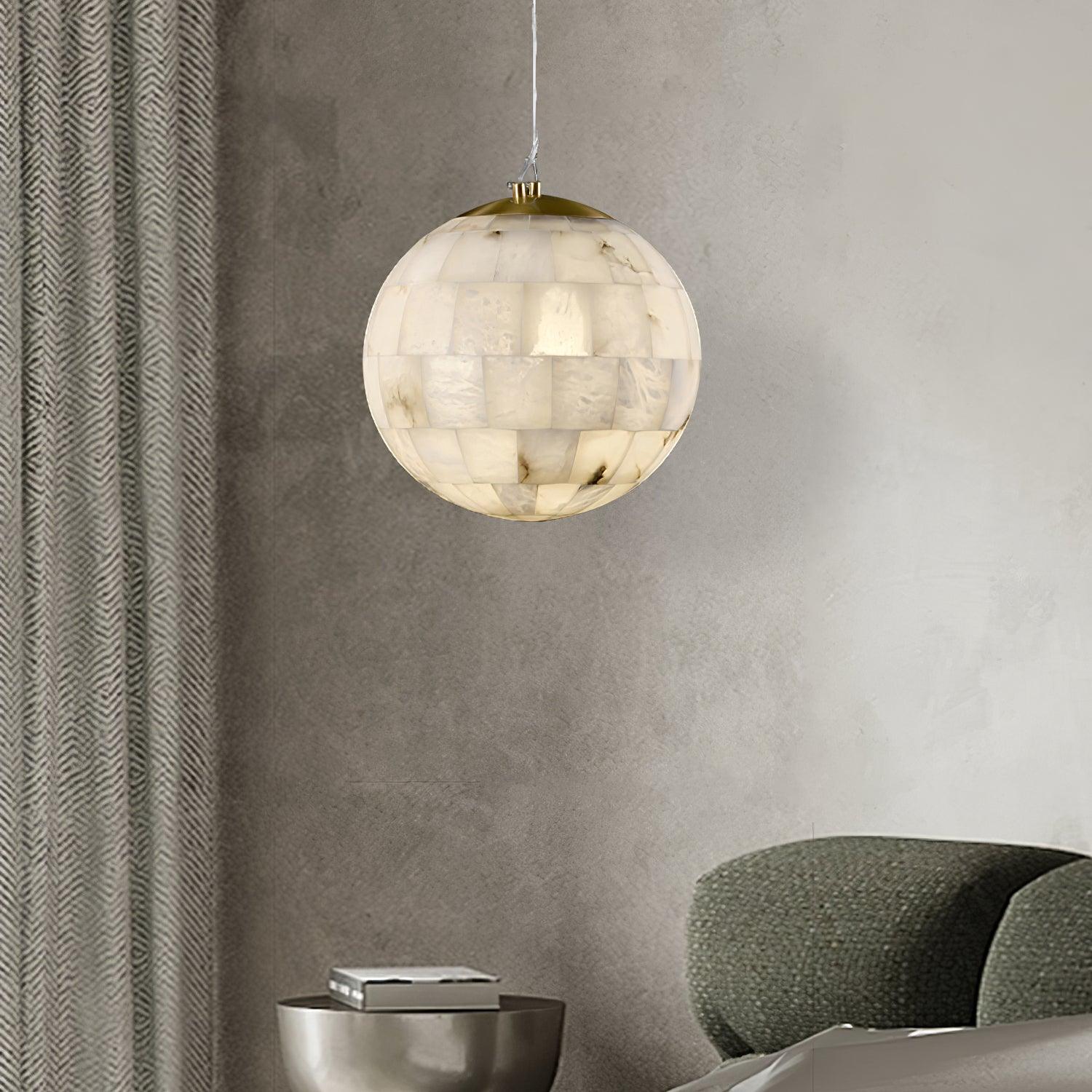 Alabaster Ball Pendant Light