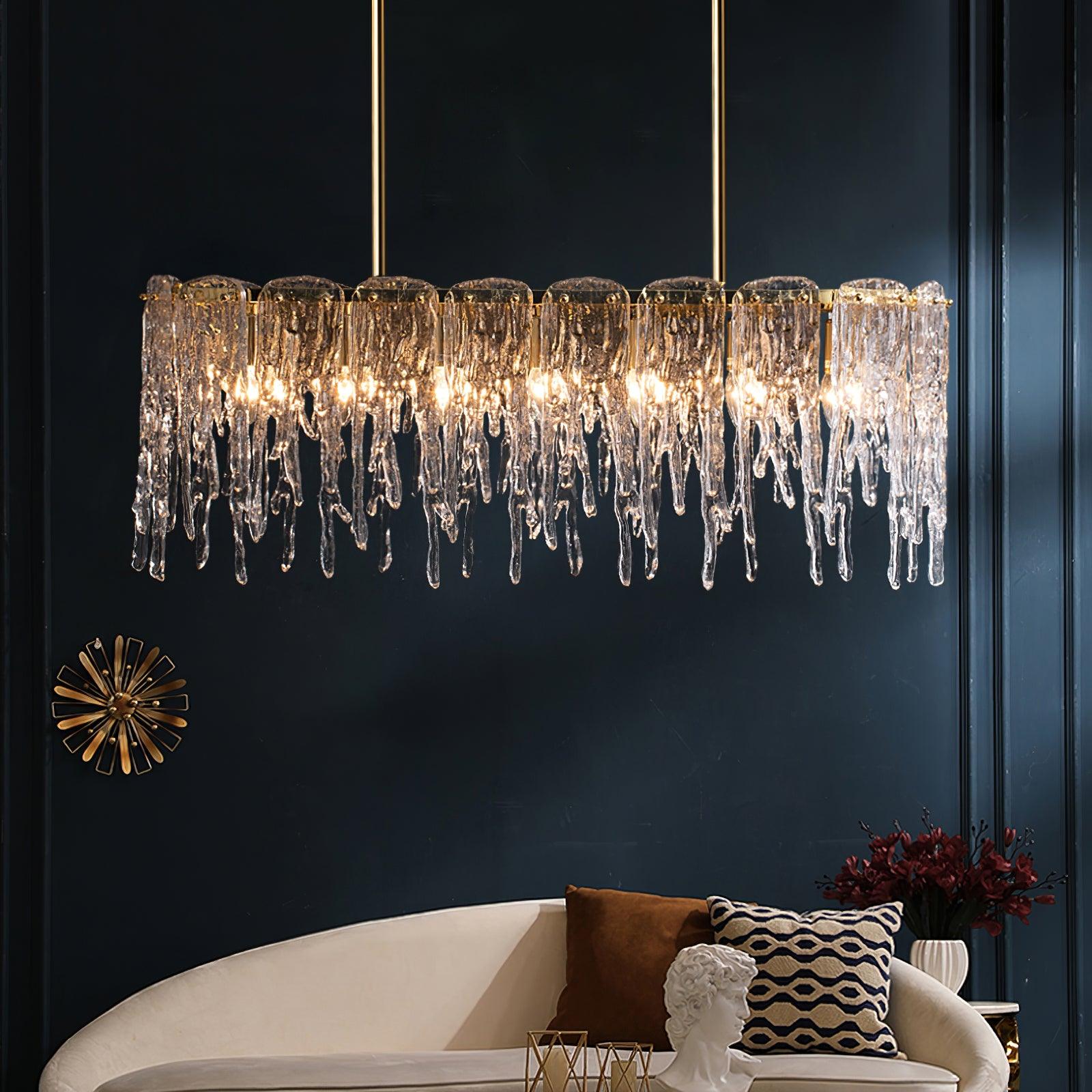 Rectangular Icicle Glass Chandelier