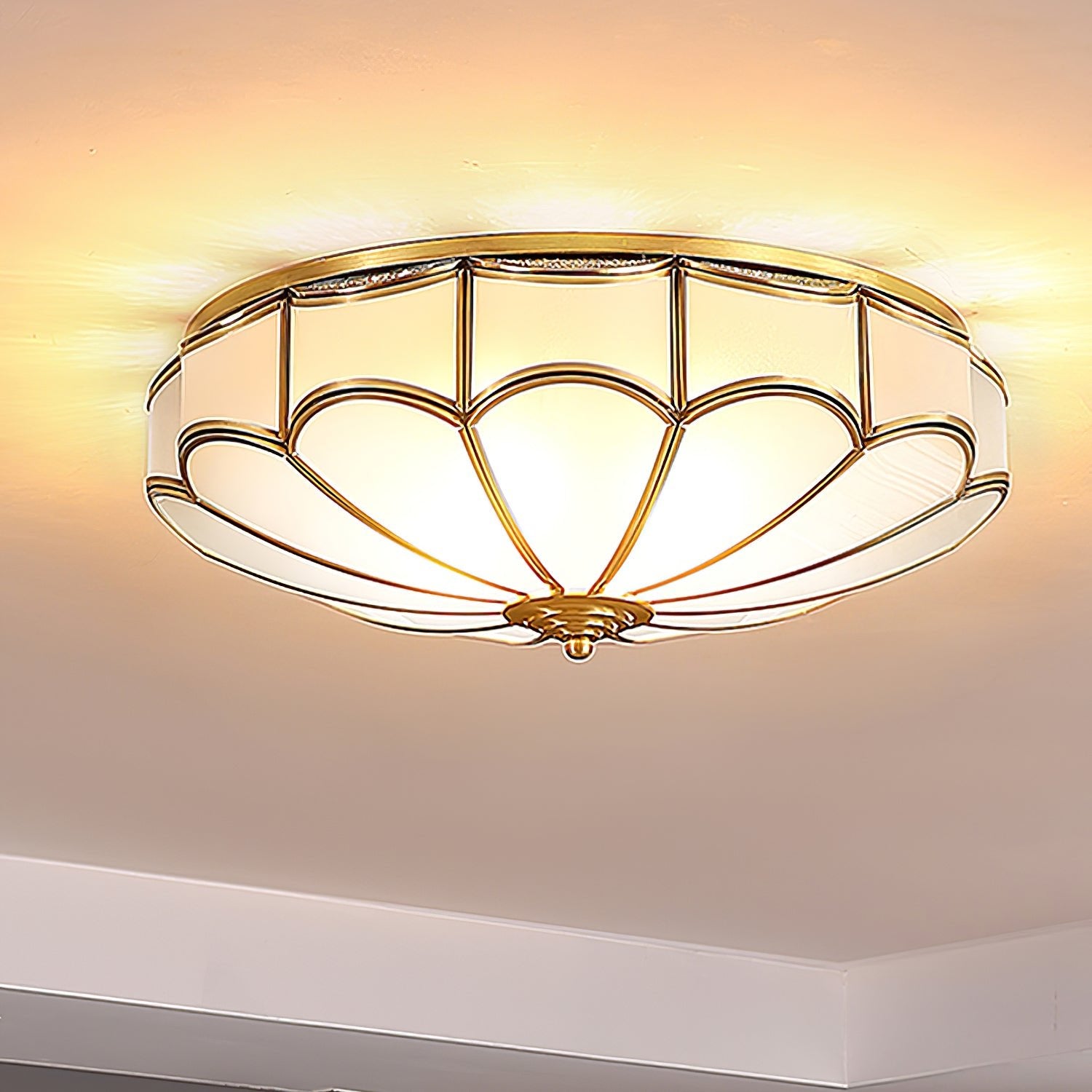 Scalloped Flush Ceiling Light