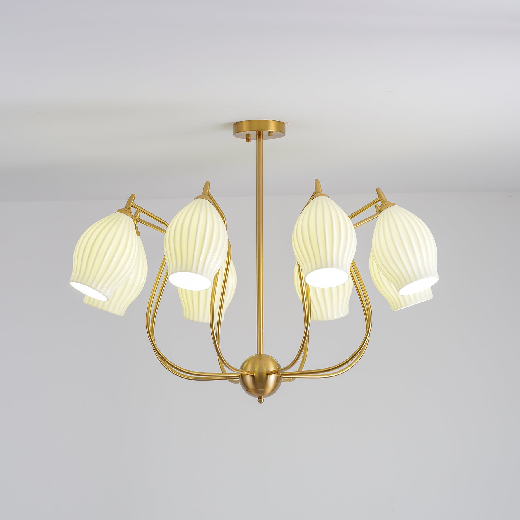 Ceramic Ribbed Chandelier