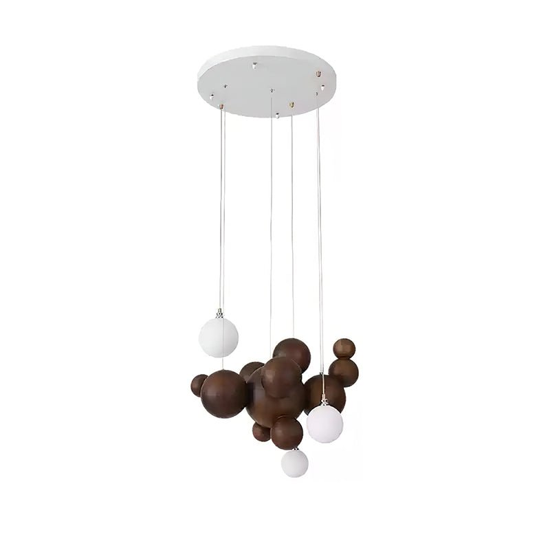 Bubble Wood Balls Chandelier