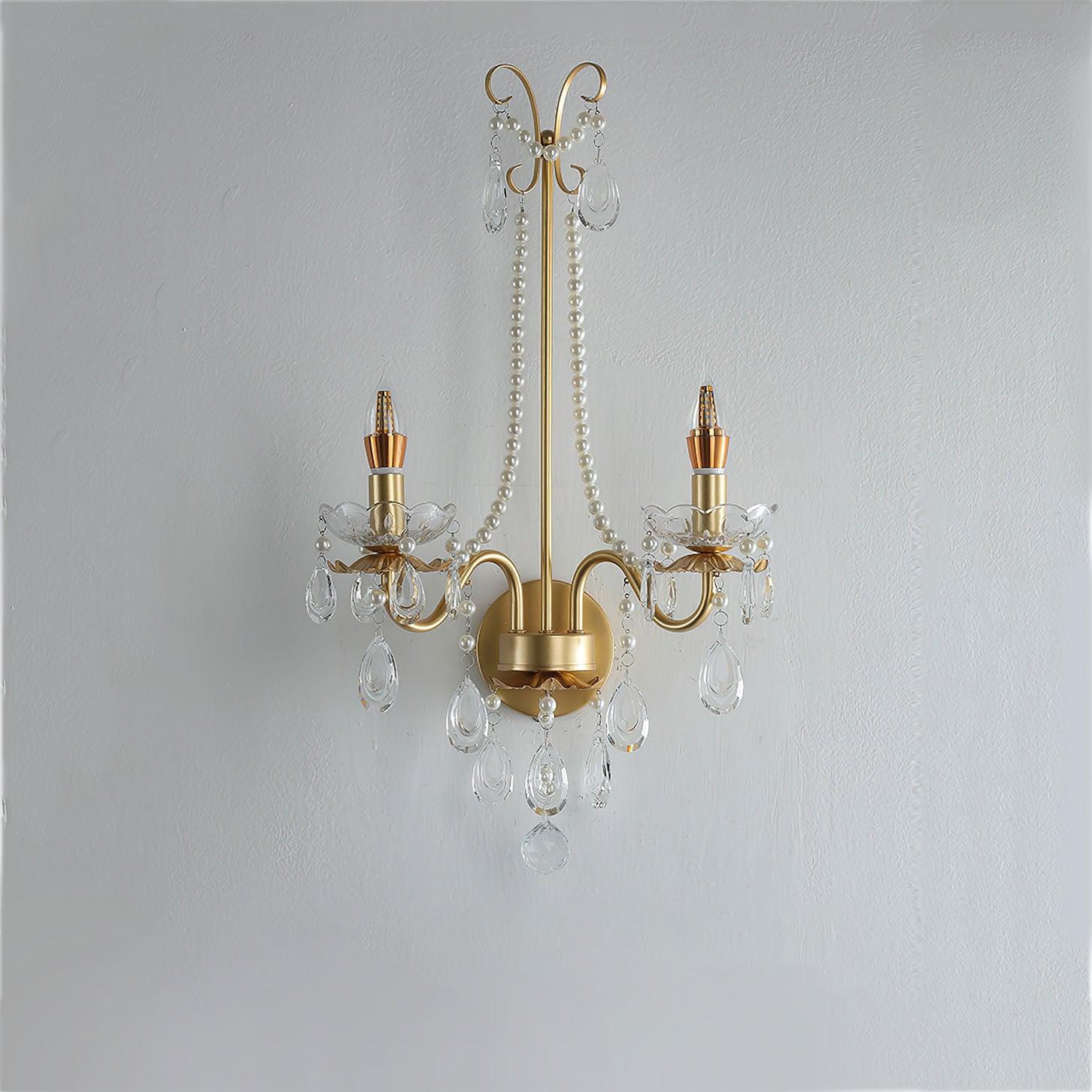 Crystal Pearl Chain Wall Lamp