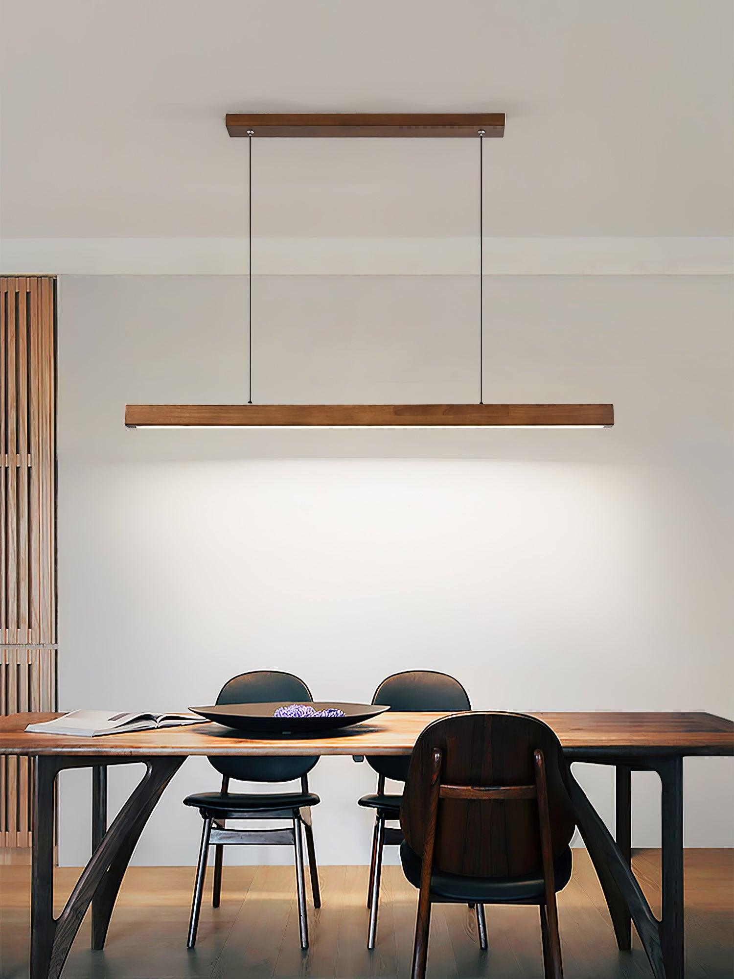 Linear Wooden Pendant Light