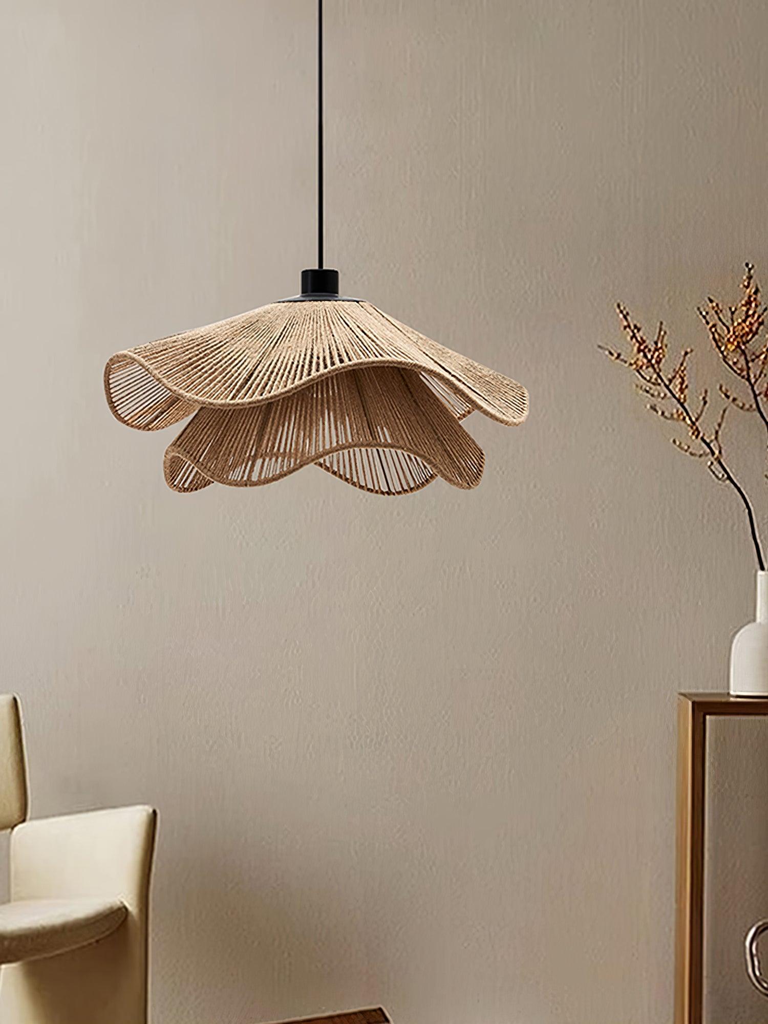 Handmade Straw Hat Pendant Lamp