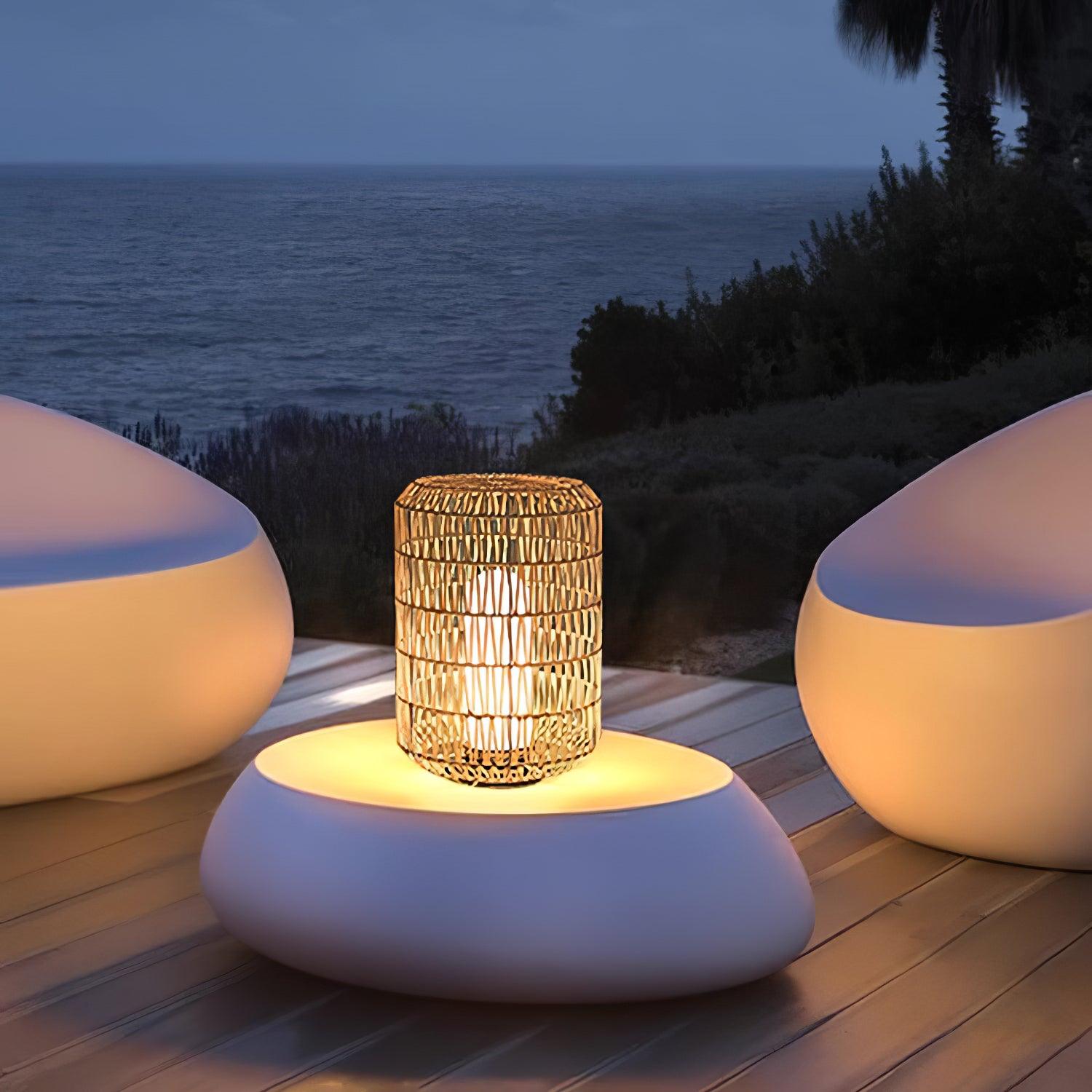 Woven Rattan Outdoor Lamp