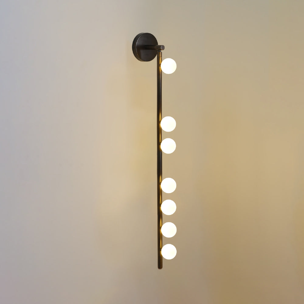 Brass Glass Tube Plug-in Wall Lamp