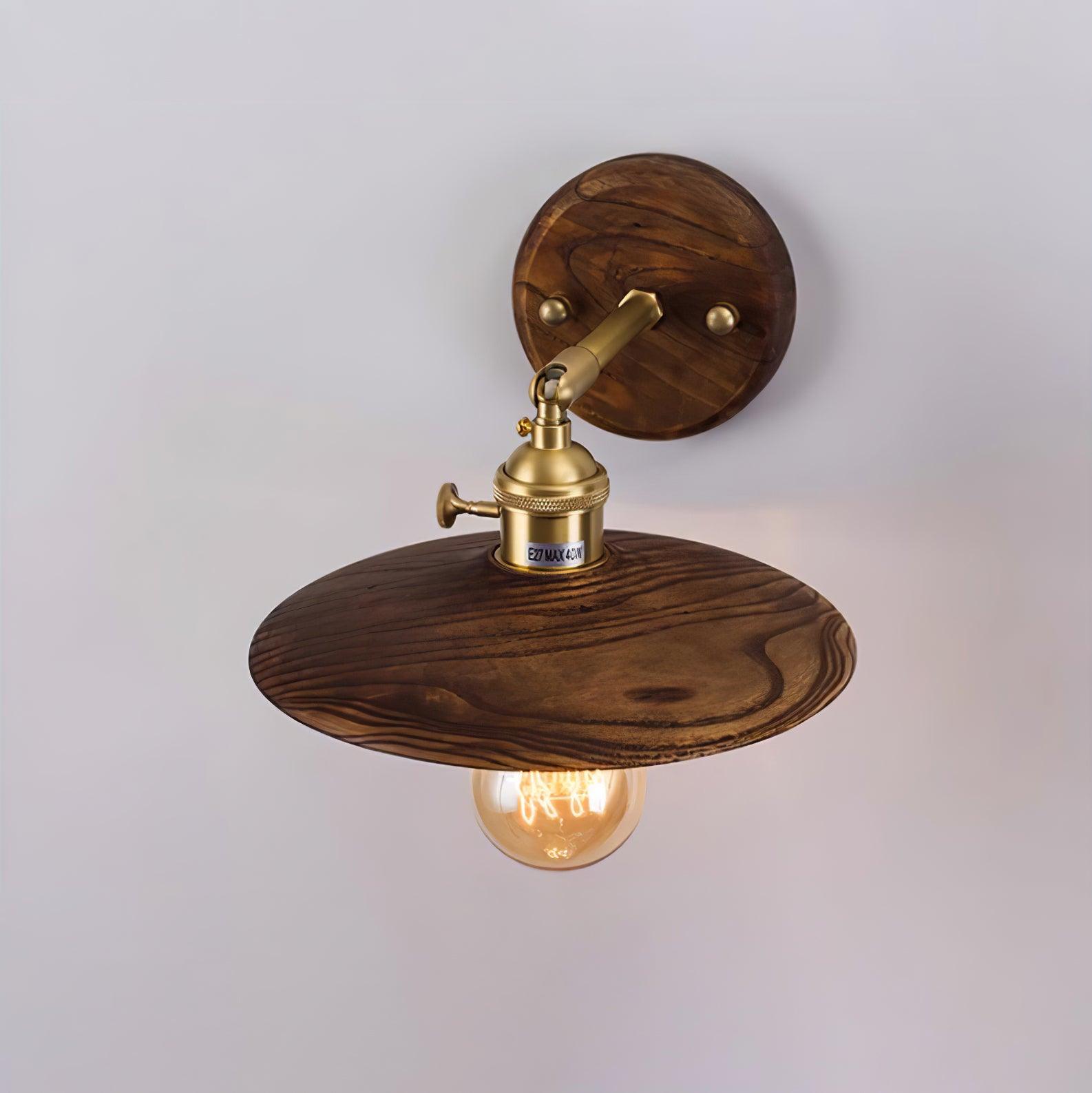 Walnut Flared Wall Light