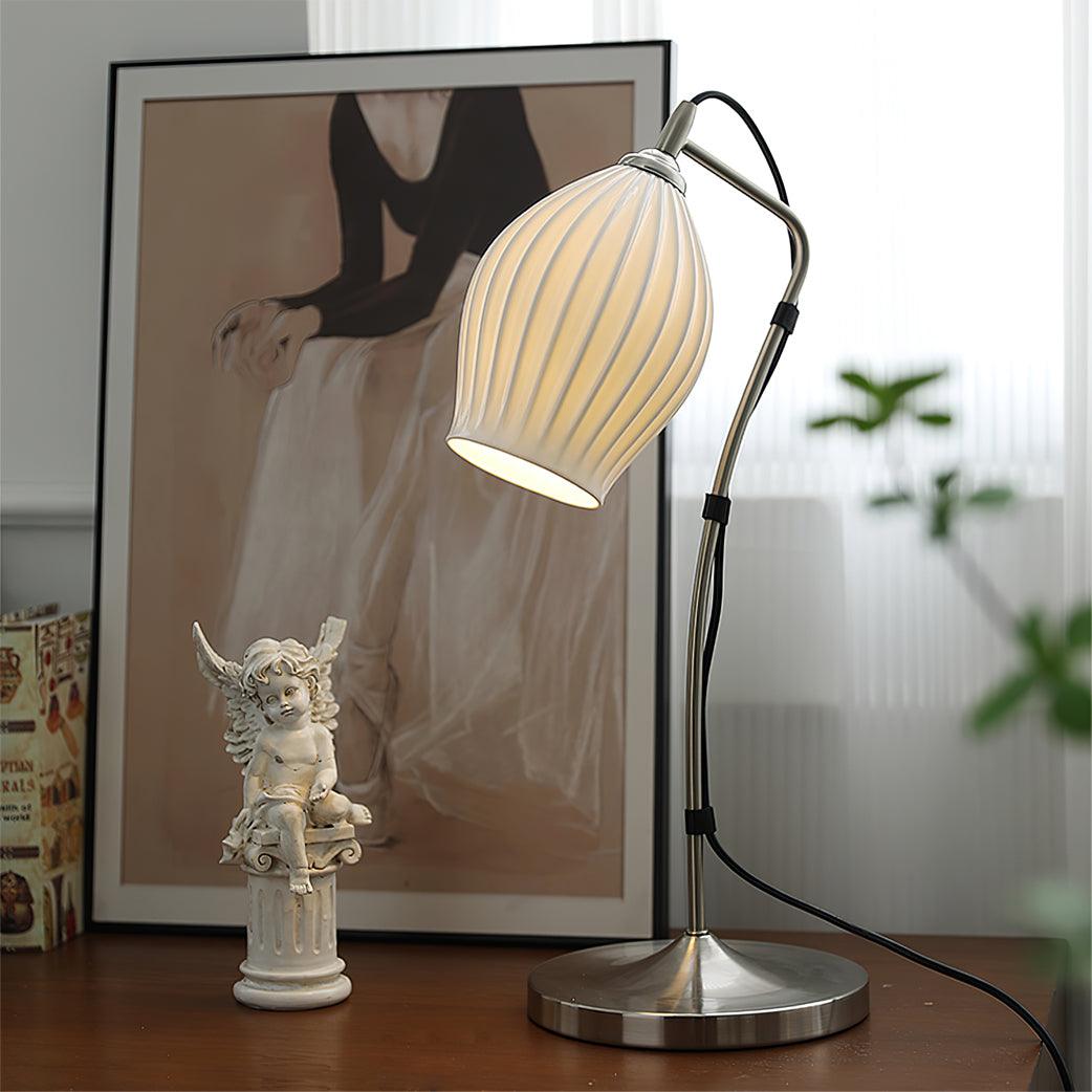 Ceramic Ribbed Table Lamp