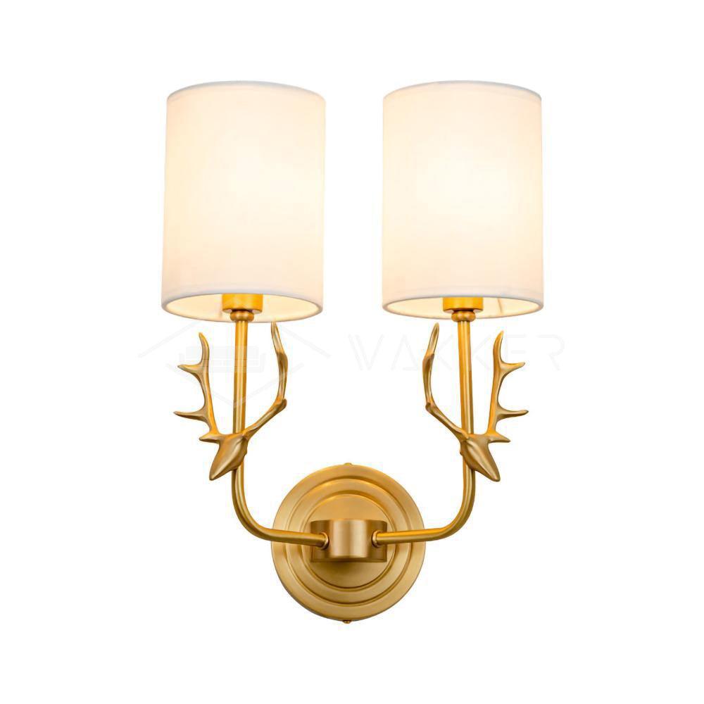 Brass Deer Head Wall Light