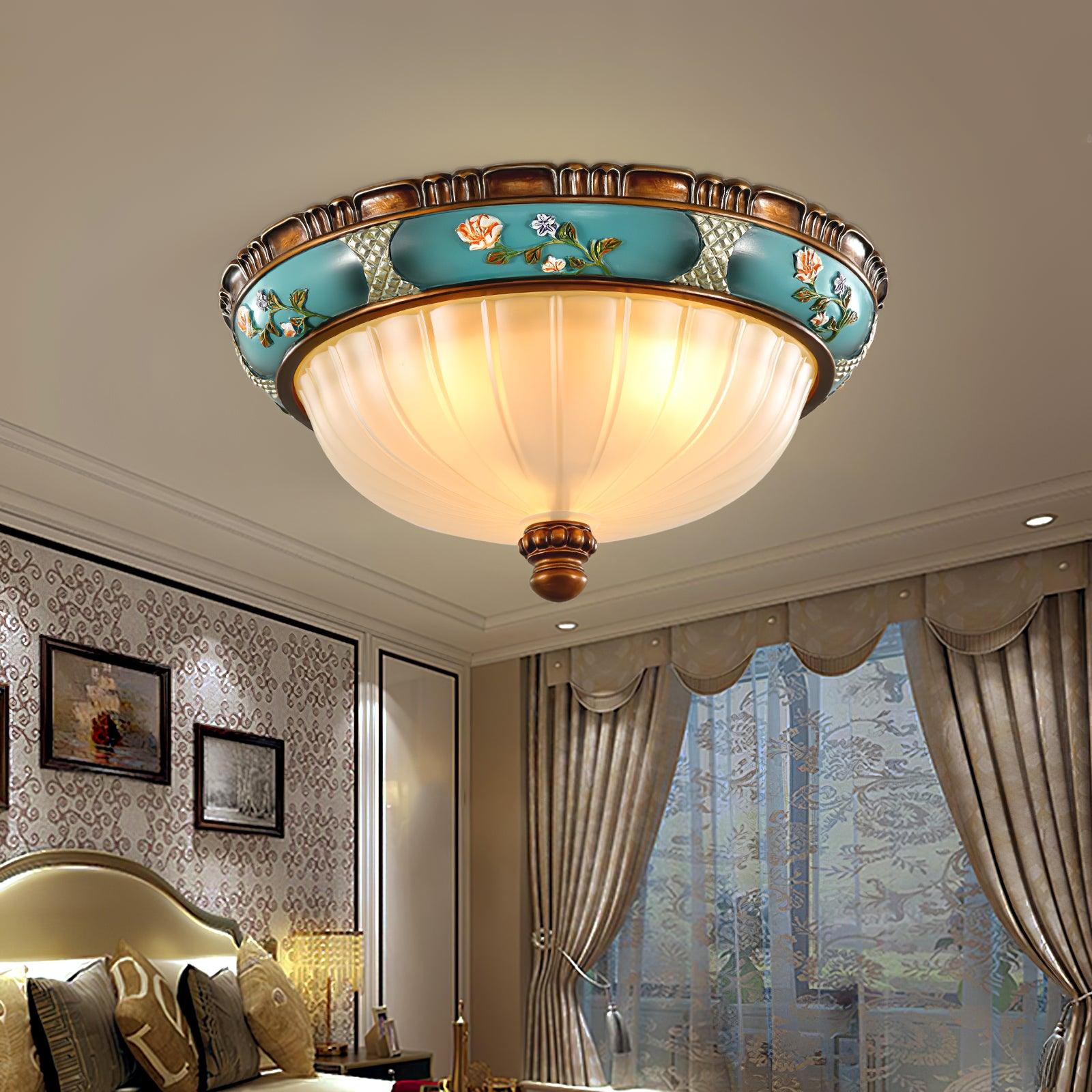 Retro Floral Resin Recessed Ceiling Light