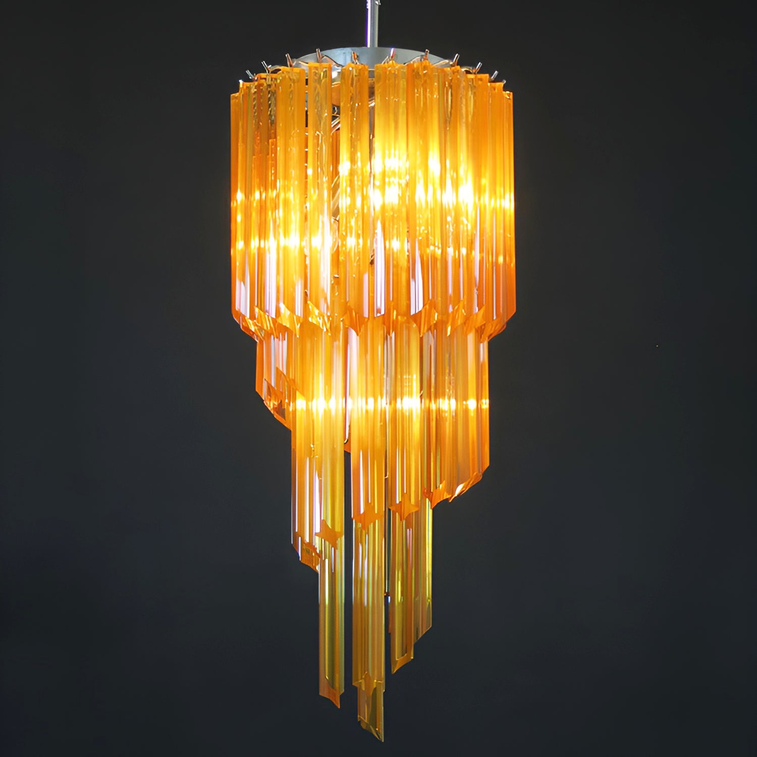 Murano Spiral Prism Glass Chandelier