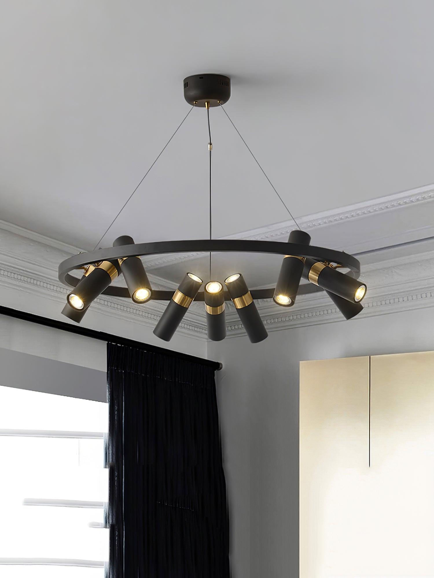 Black Mutil Pipe Chandelier