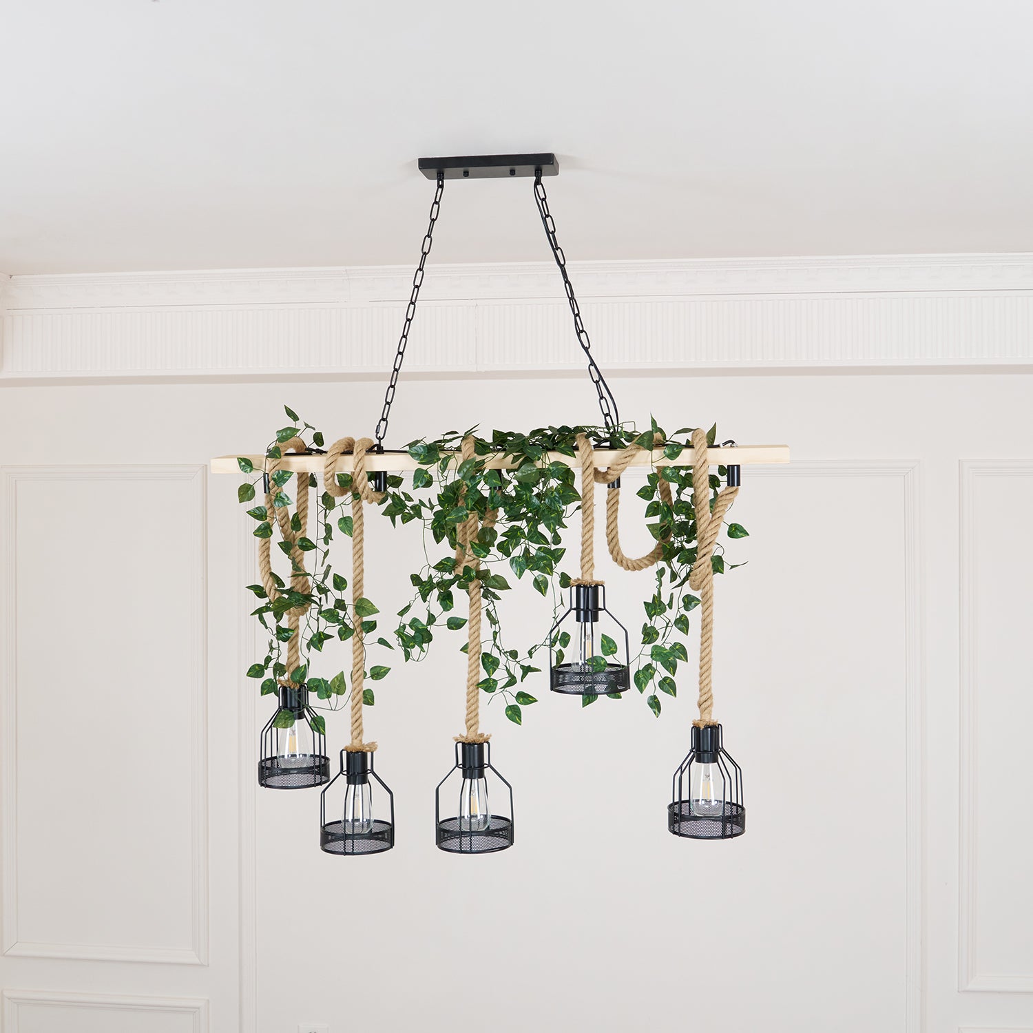 Hemp Rope Industrial Grenade Chandelier