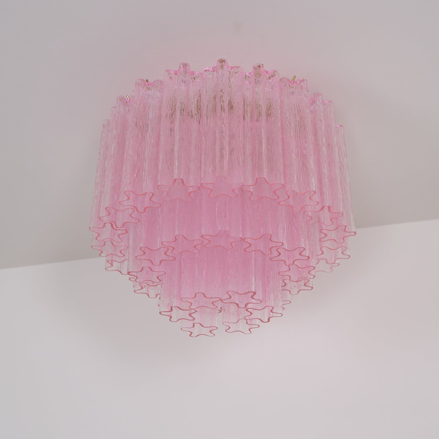 Murano Pink Glass Ceiling Light