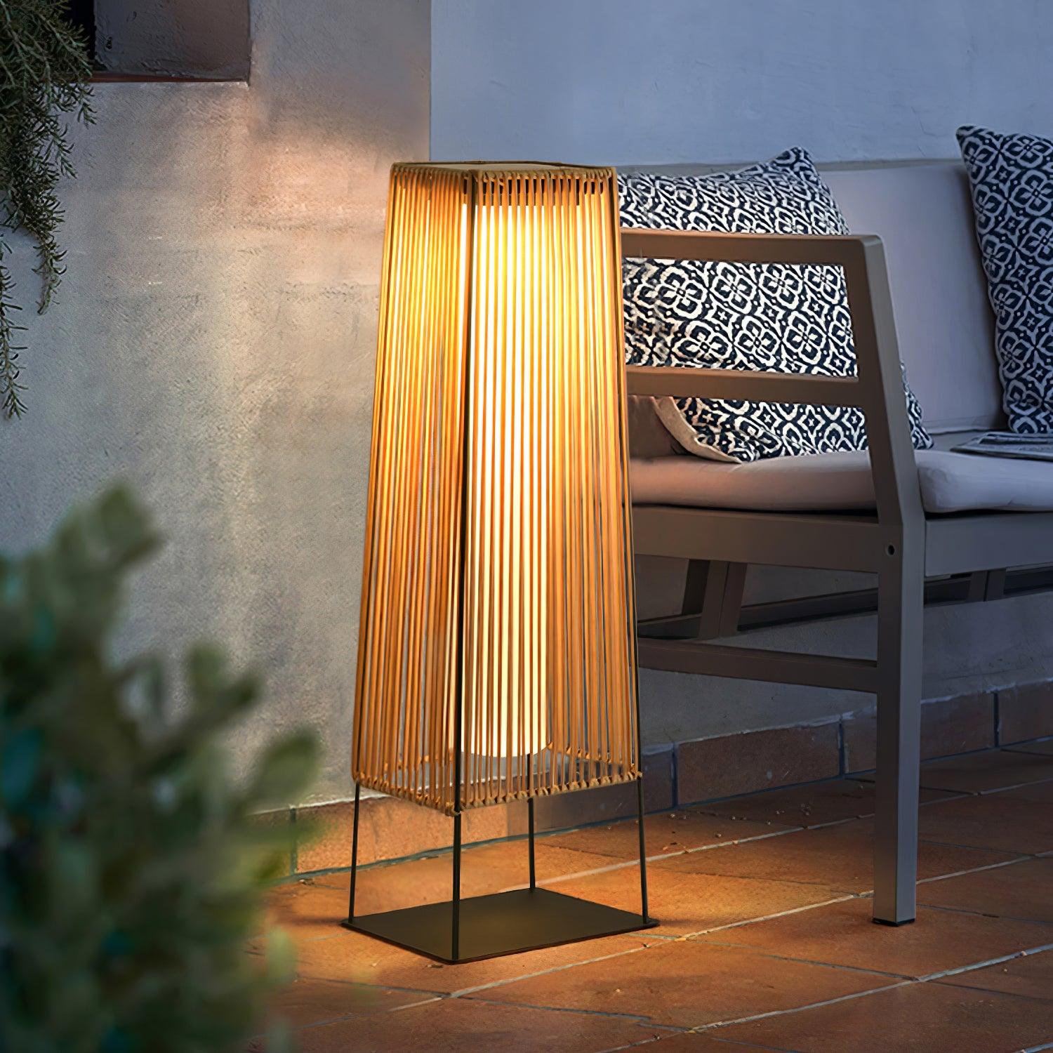 Plastic Rattan Outdoor Post Light