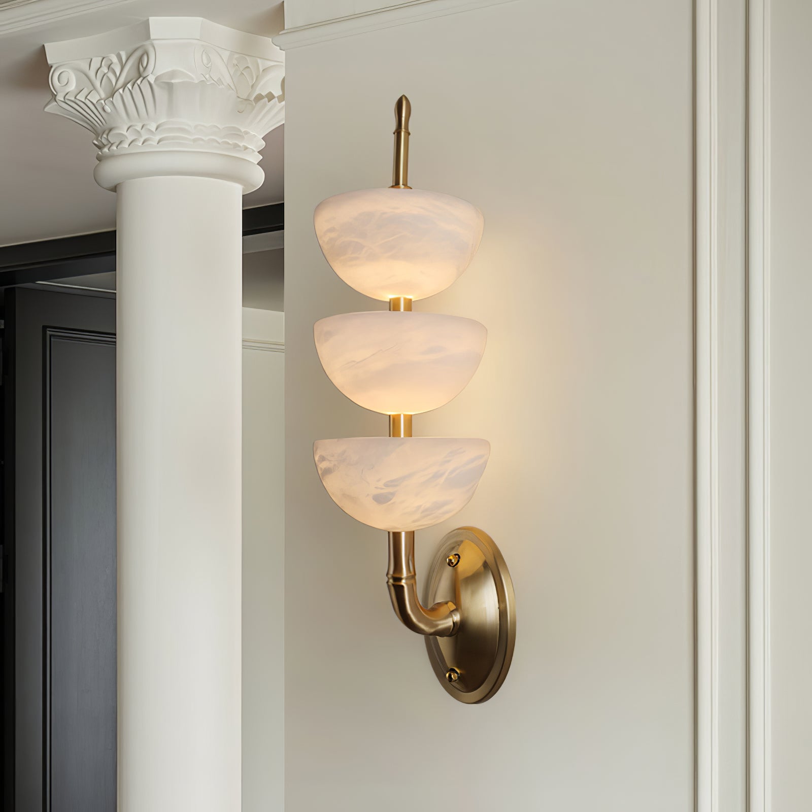 Triple Alabaster Wall Sconce