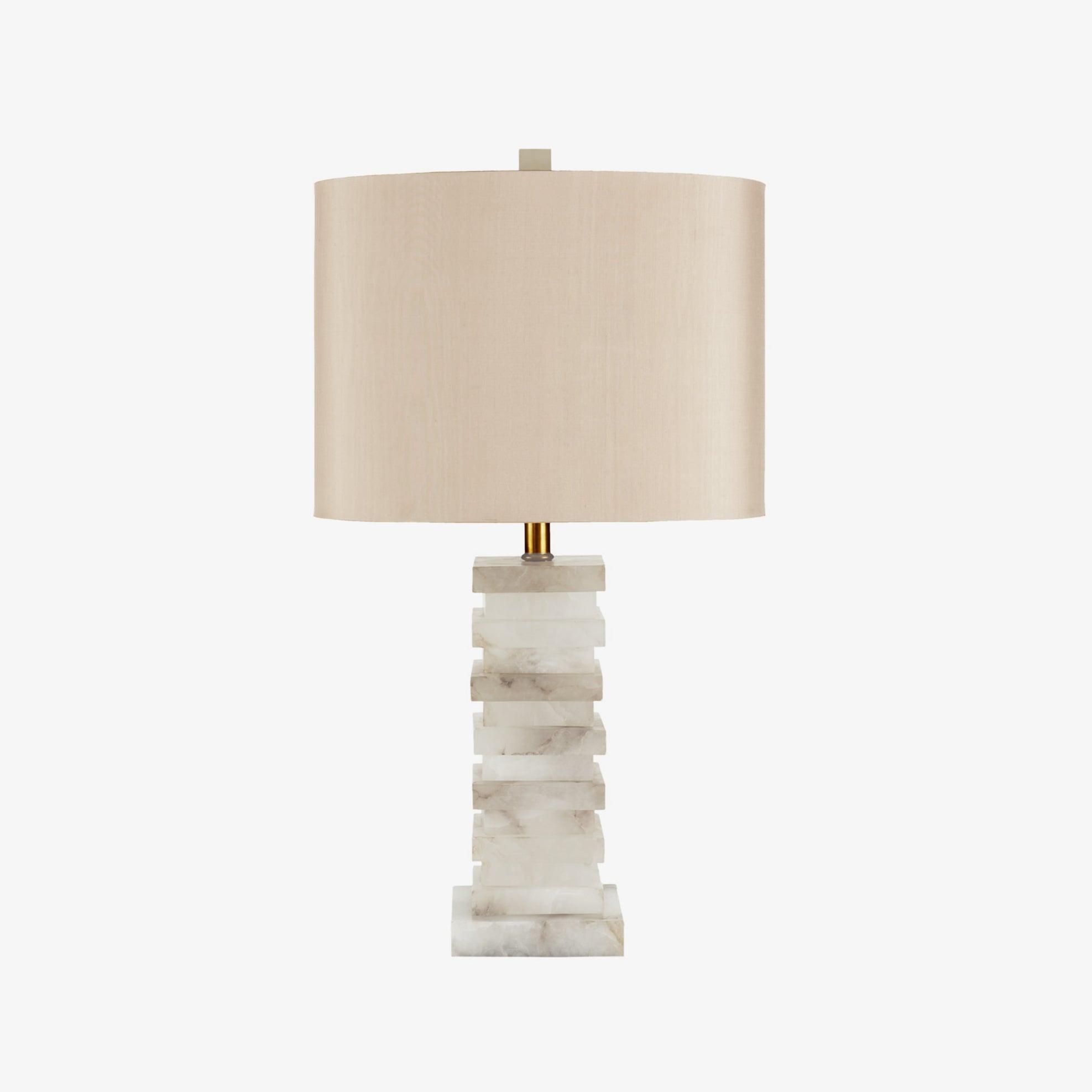 Stacked Alabaster Table Lamp