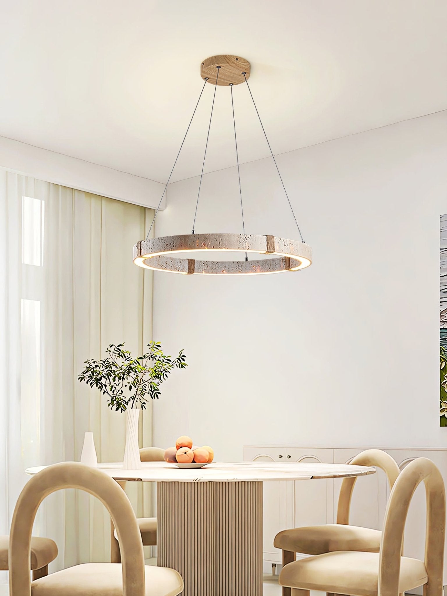 Circle Travertine Pendant Lamp