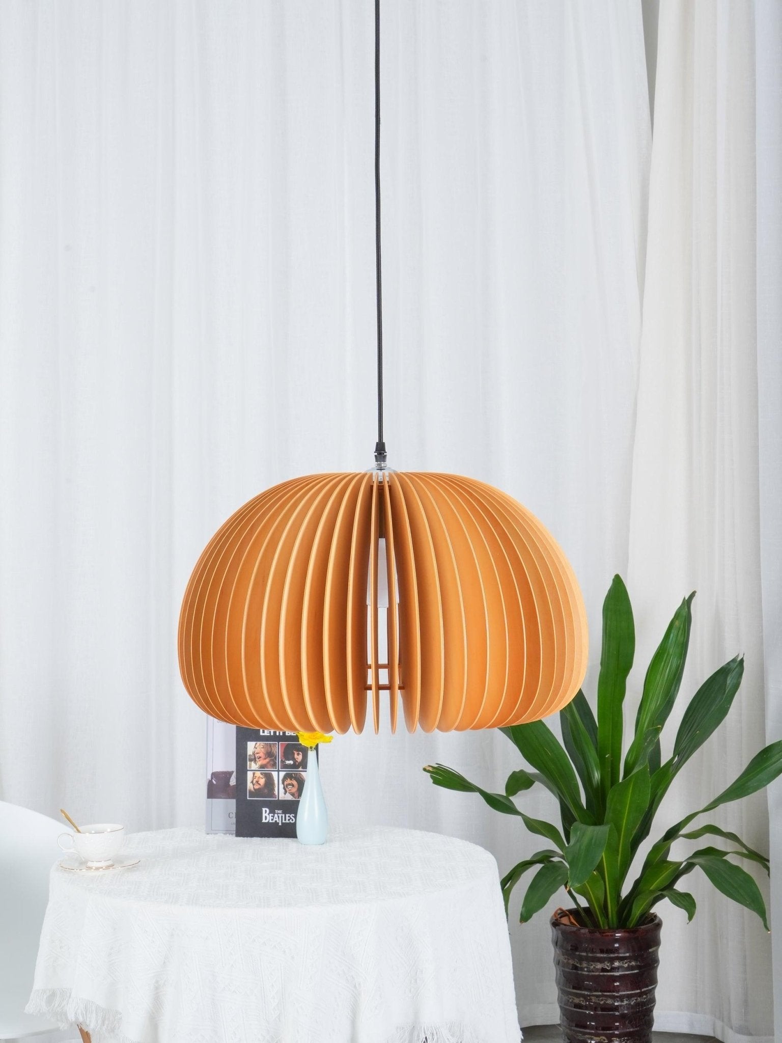 Wooden Pumpkin Swag Lights