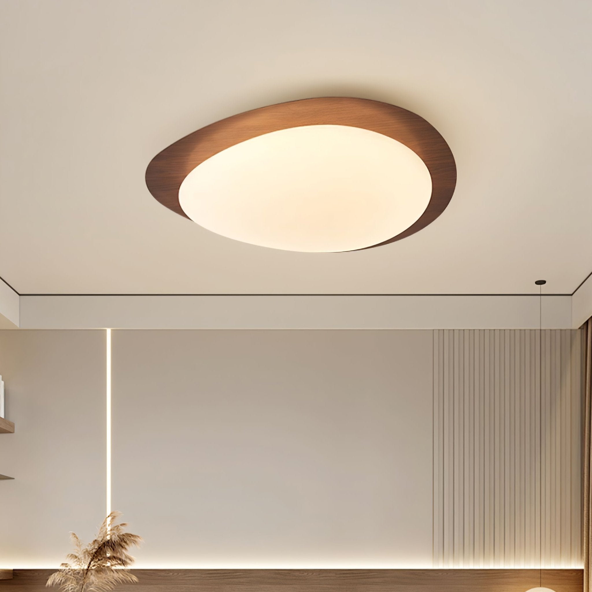 Pebble Walnut Ceiling Light