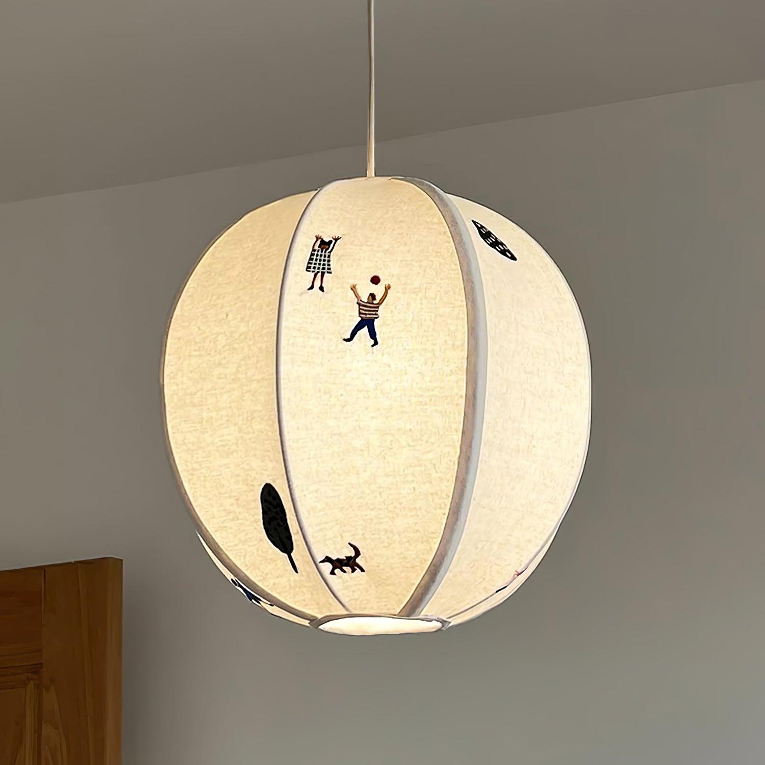 Park Embroidered Textile Swag Lamp