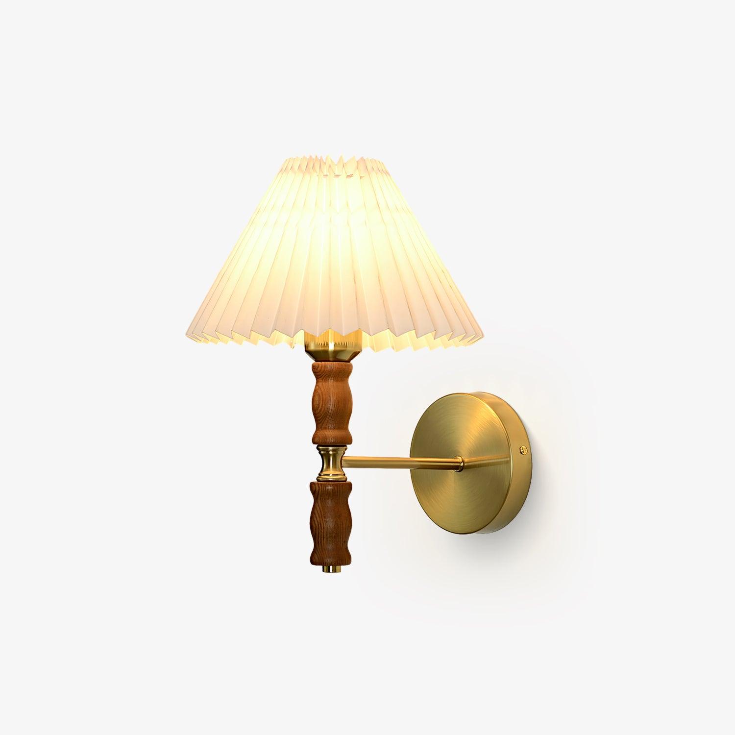 Pleated Walnut Wall Light