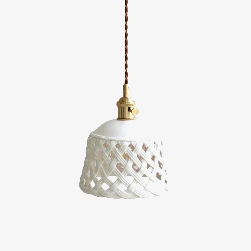 Openwork Ceramic Pendant Swag Light