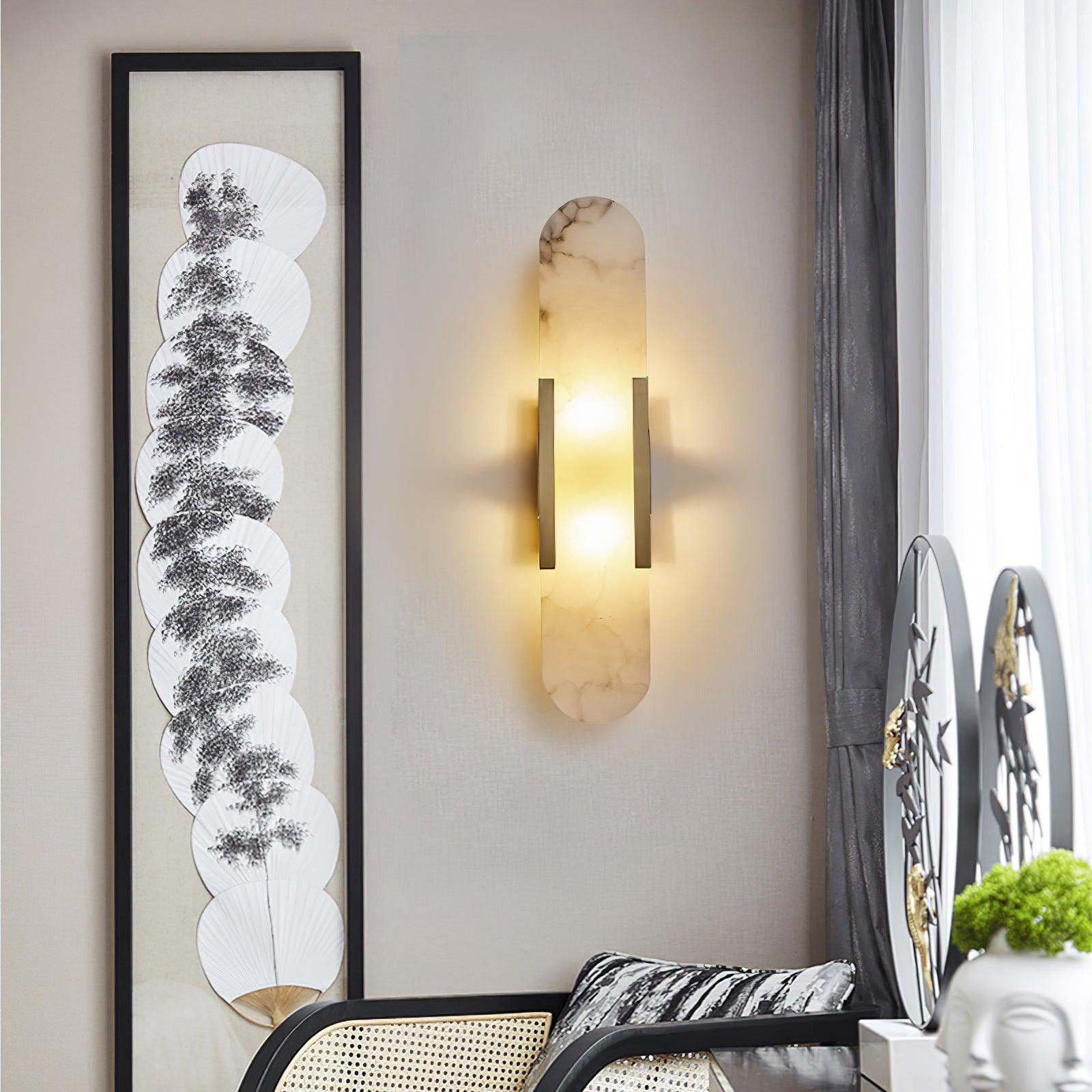 Melange Elongated Alabaster Wall Lamp