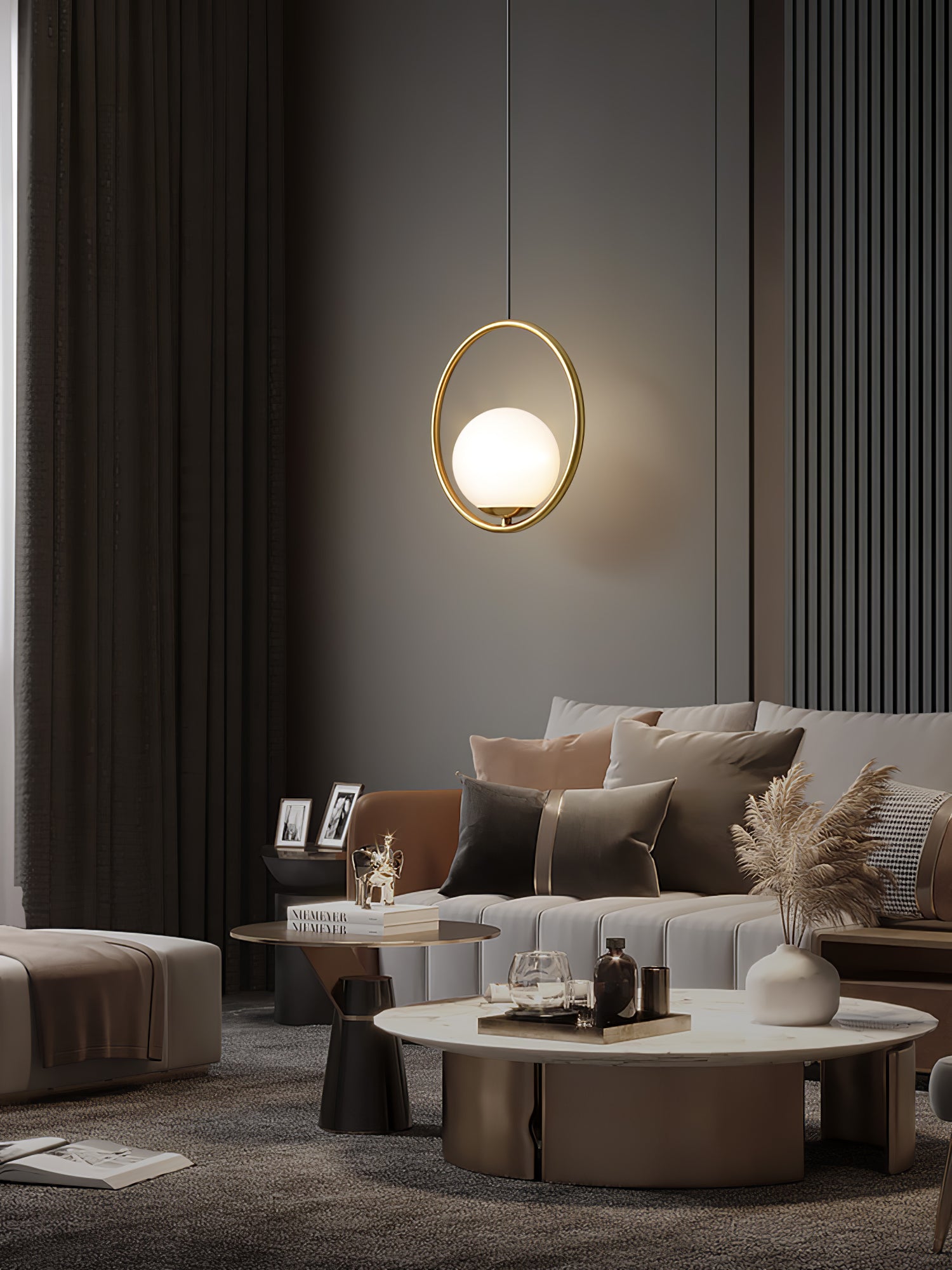 Mila Brass Pendant Swag Light