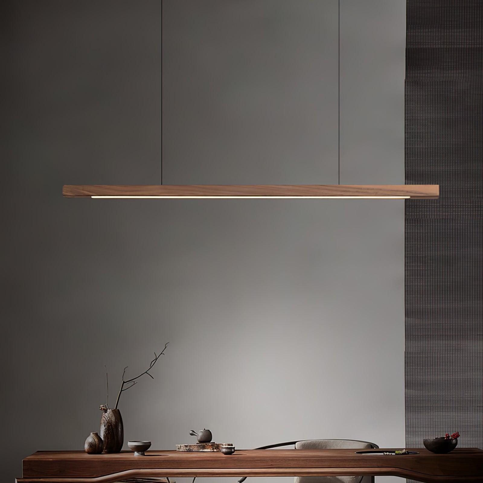 Linear Wooden Pendant Light