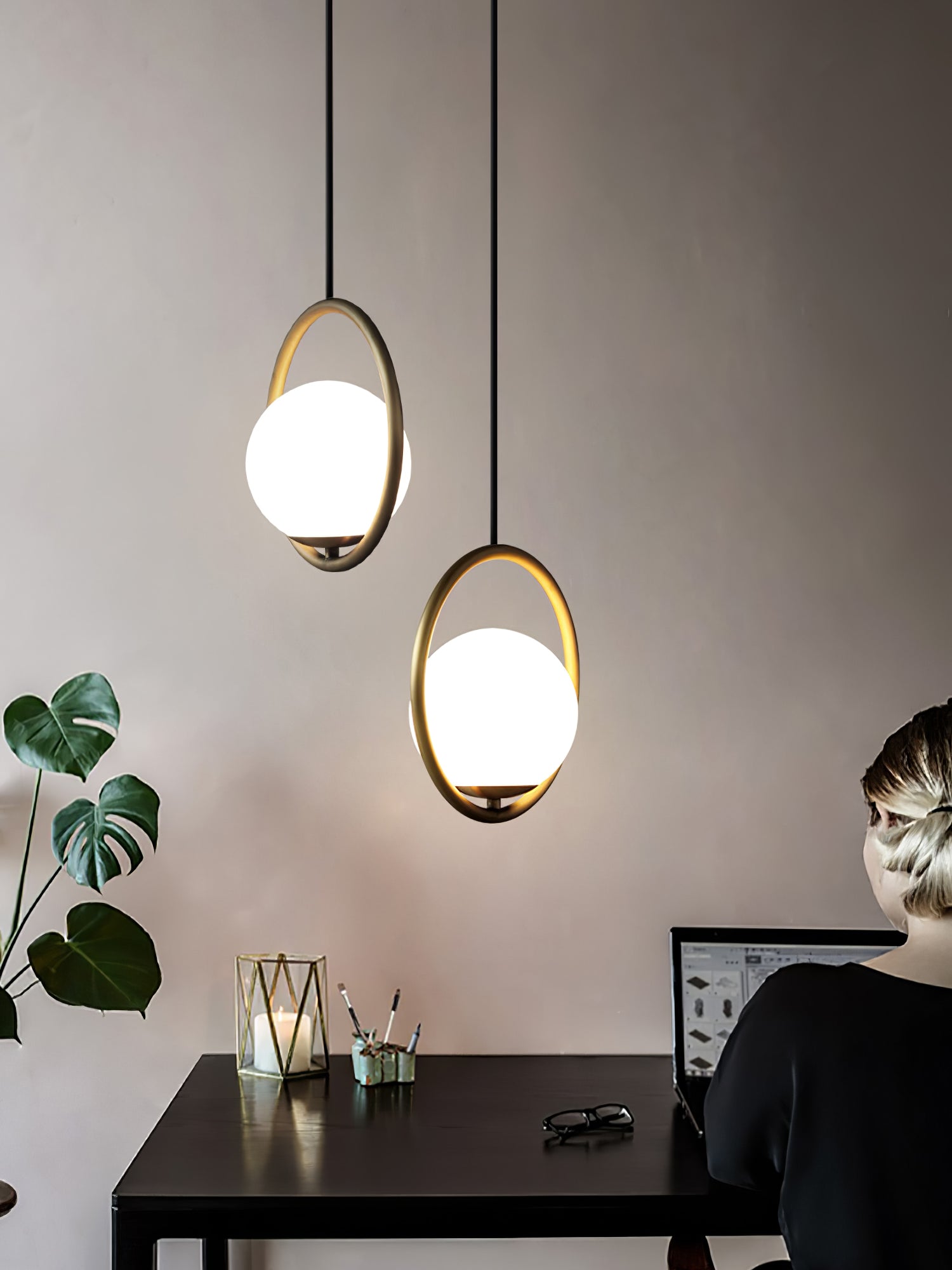 Mila Brass Pendant Swag Light