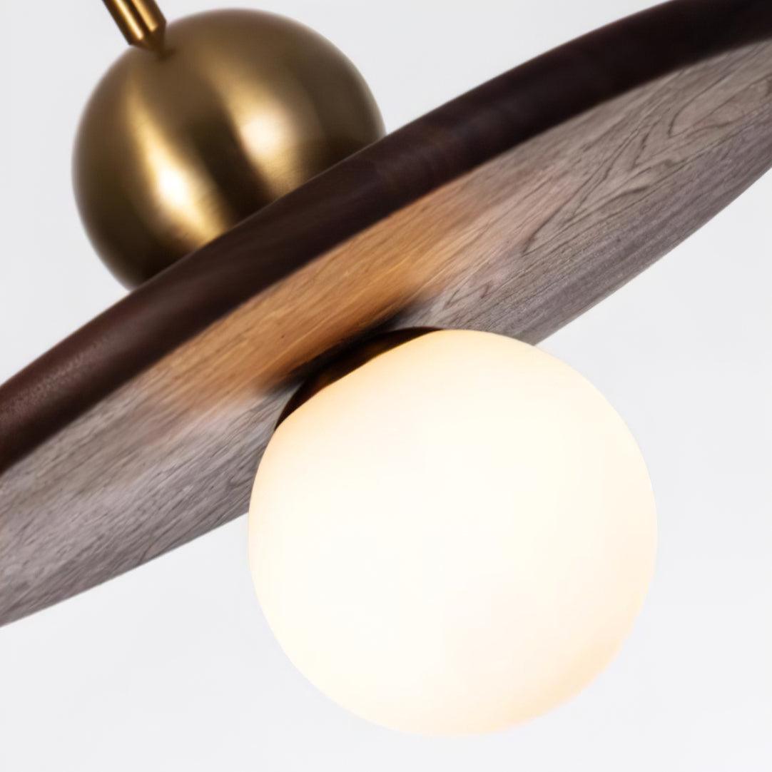 Flying Saucer Walnut Pendant Lamp