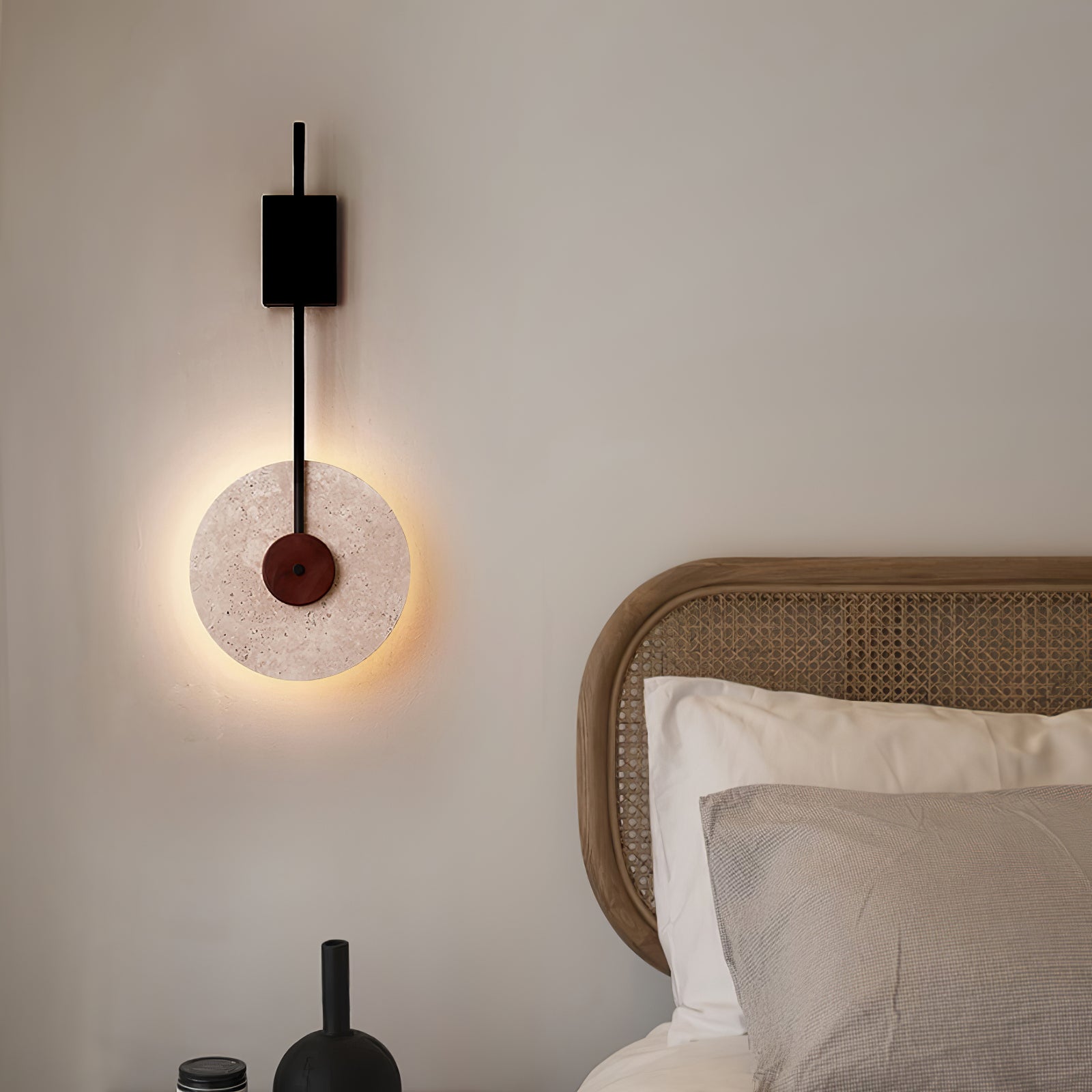 Disc Travertine Wall Lamp