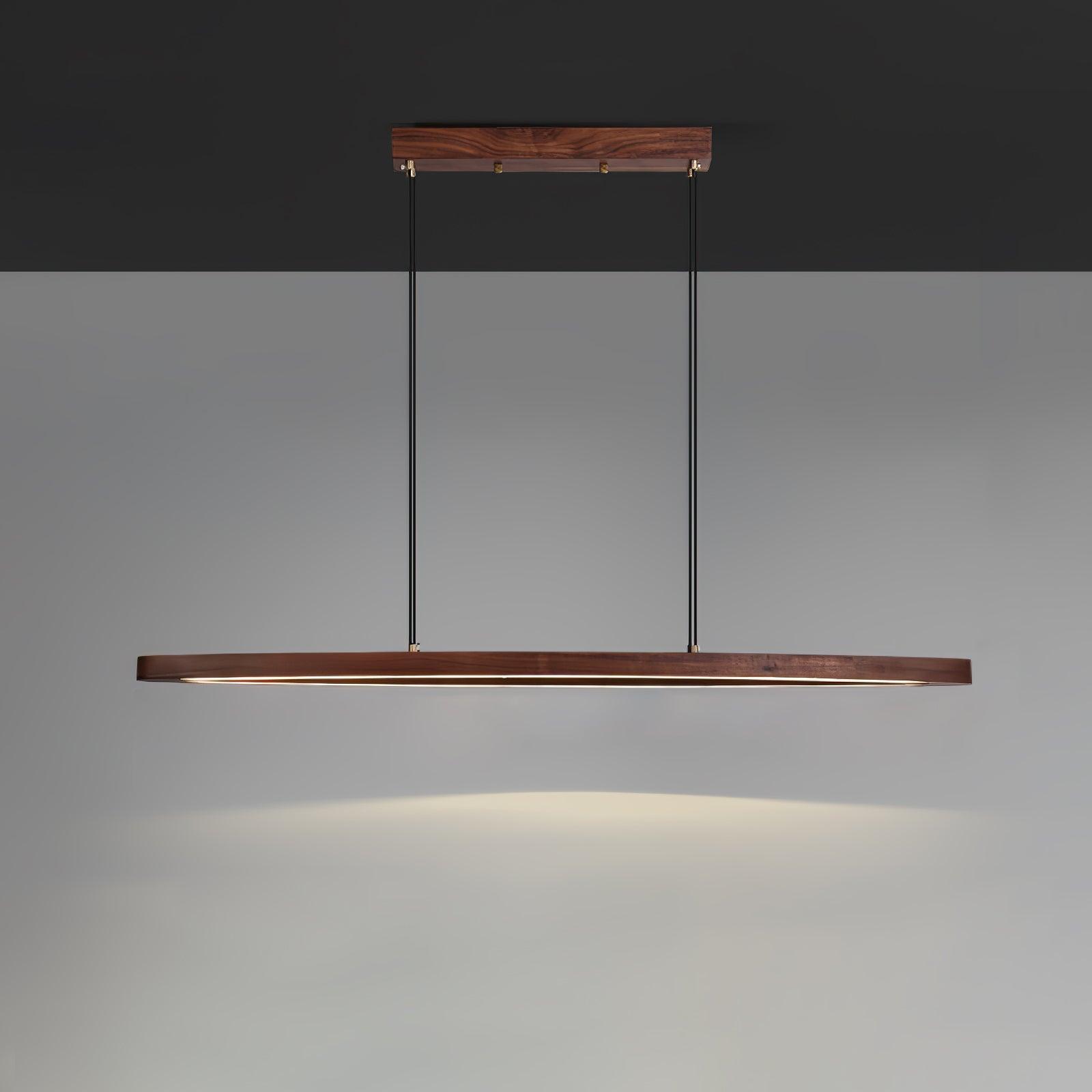 Walnut Arc Linear Pendant Lamp