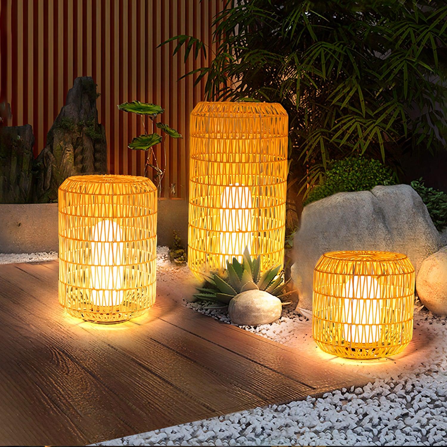 Woven Rattan Outdoor Lamp