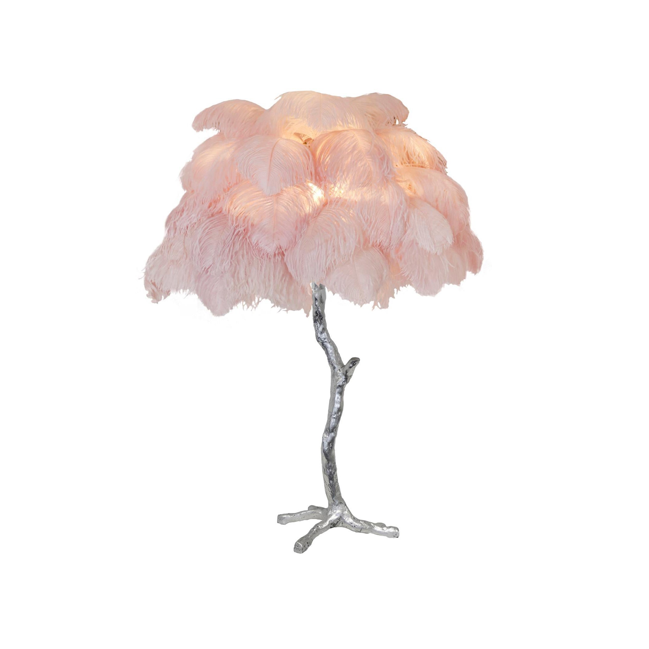 Ostrich Feather Table Lamp