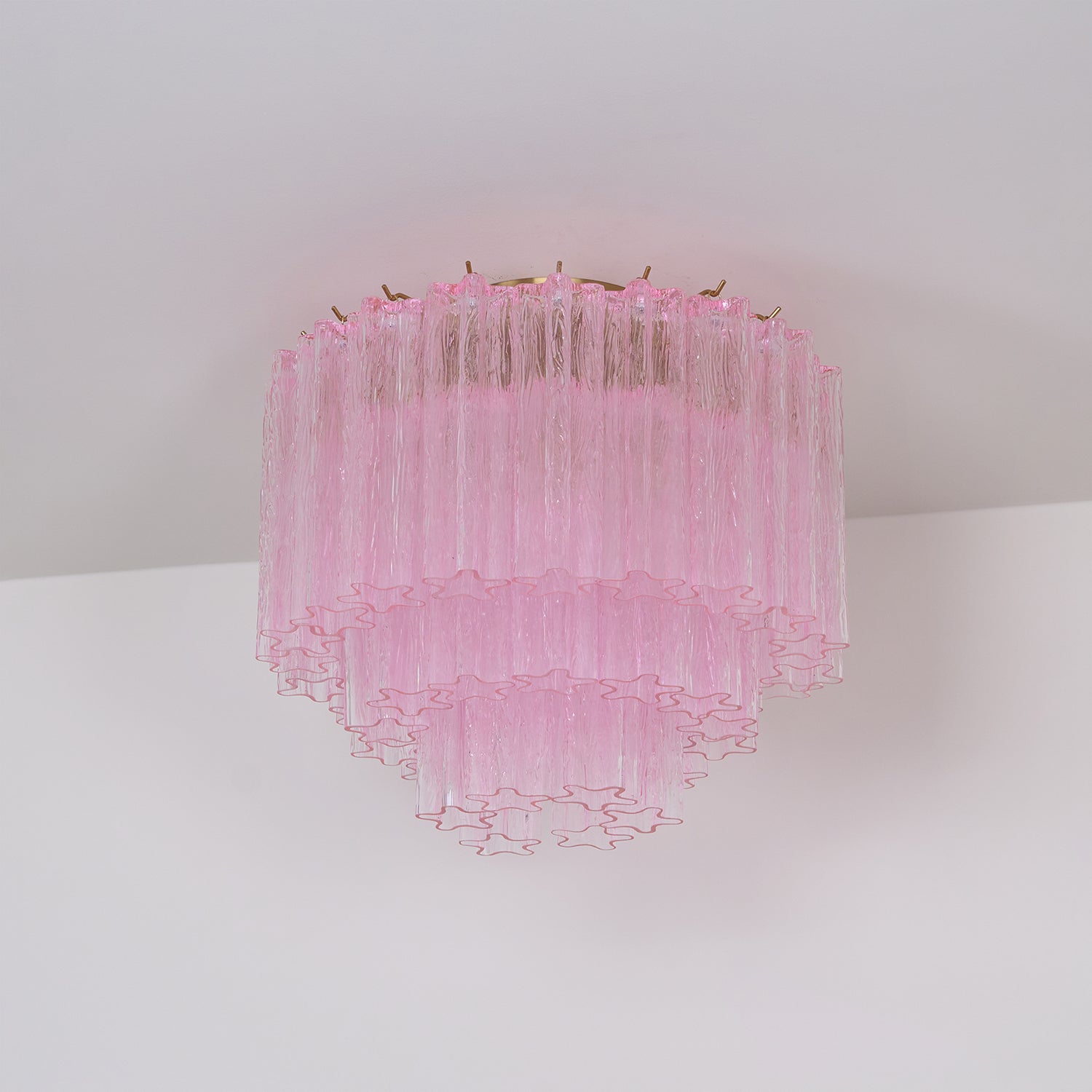 Murano Pink Glass Ceiling Light