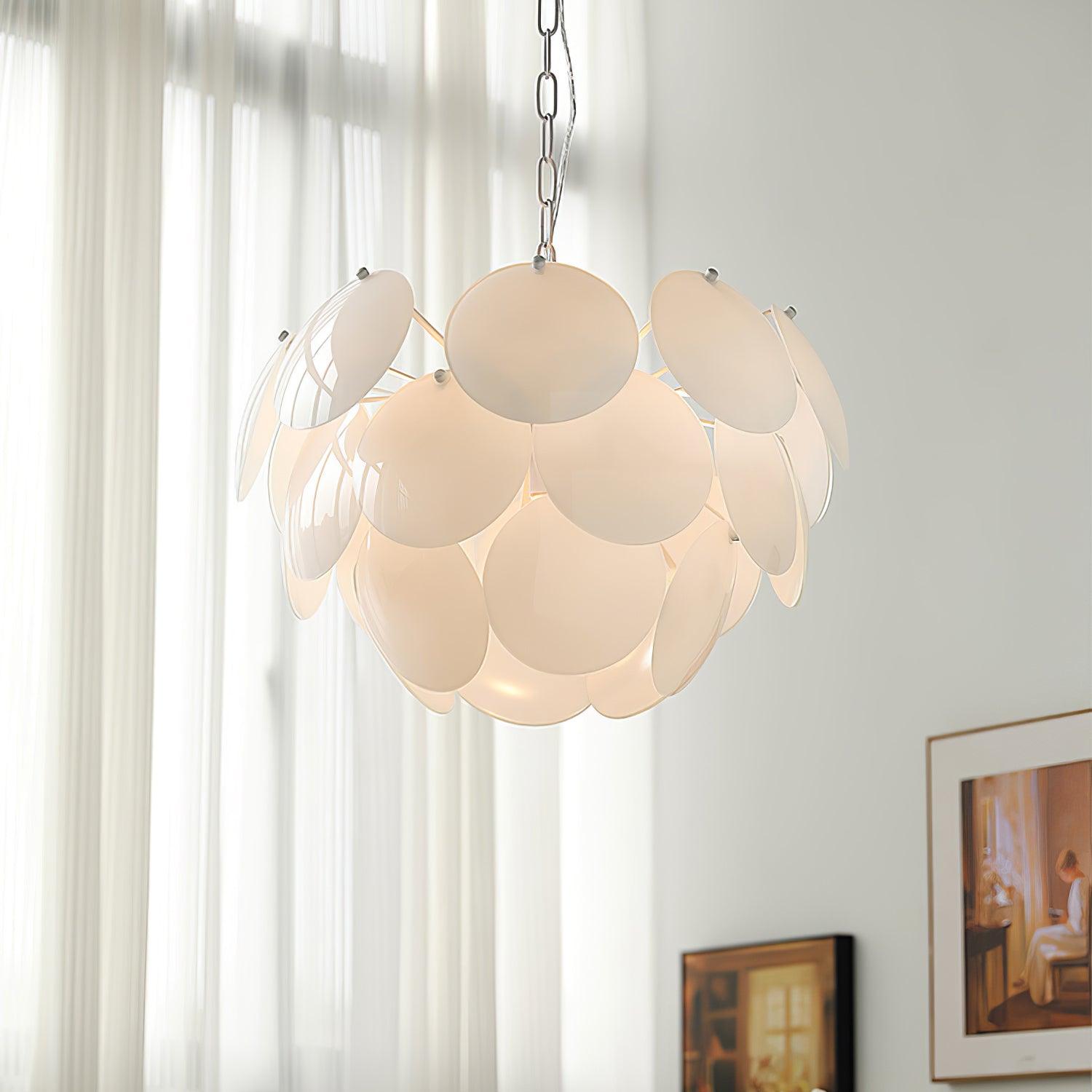 Luminous Petal Glass Chandelier